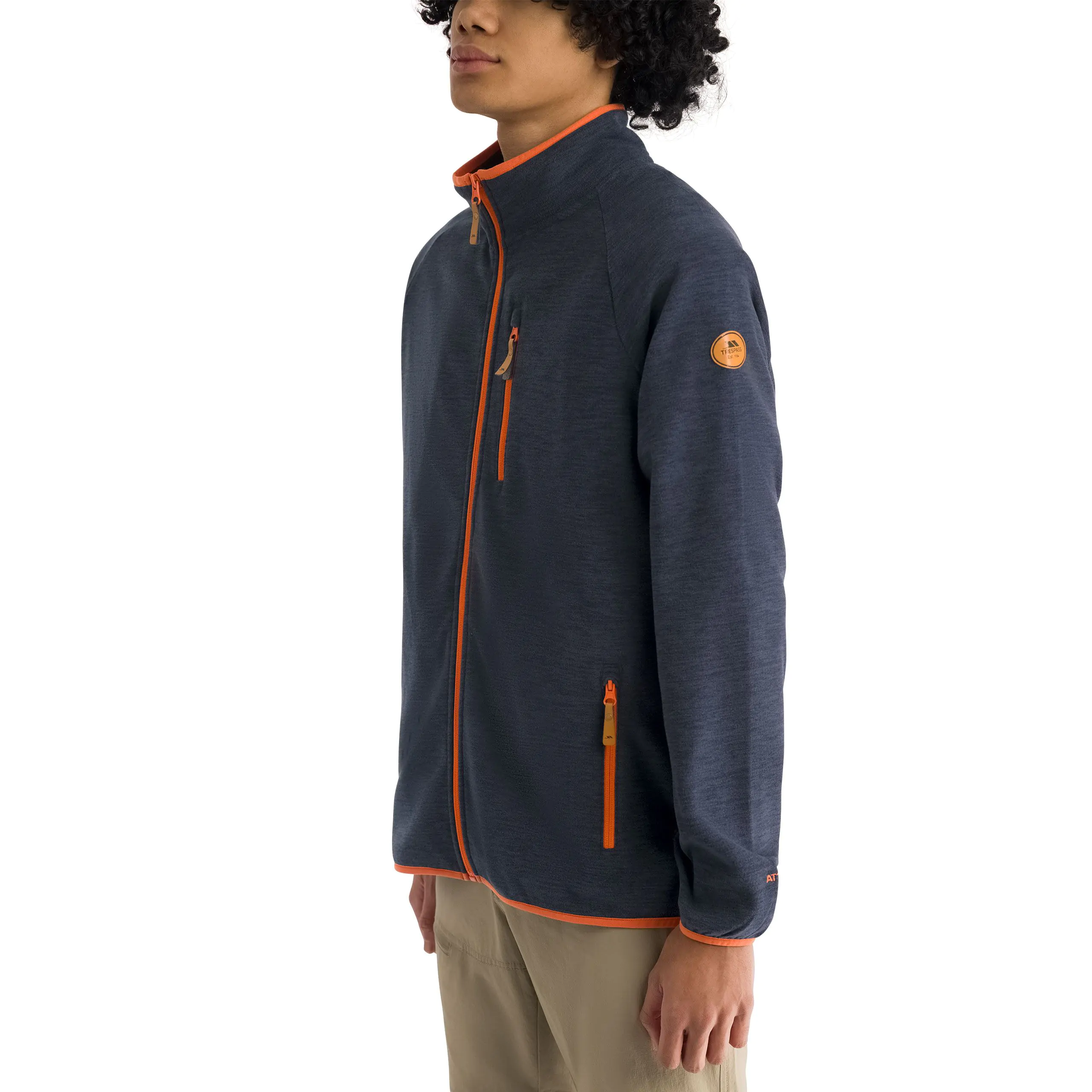 Mitchie Mens Full Zip Fleece in Navy - Image 3