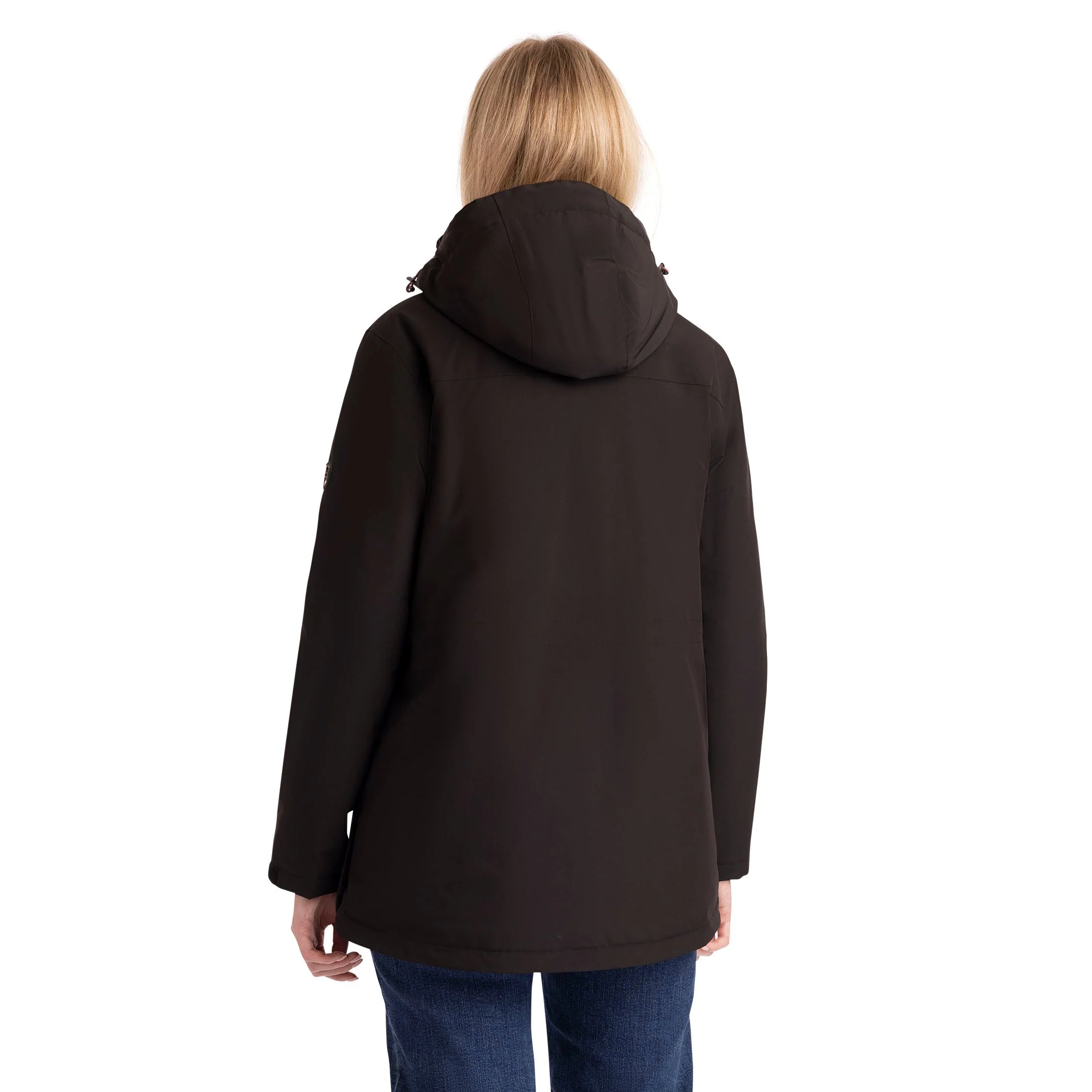 Hosho Womens Lightly Padded Waterproof Jacket in Black - Image 4