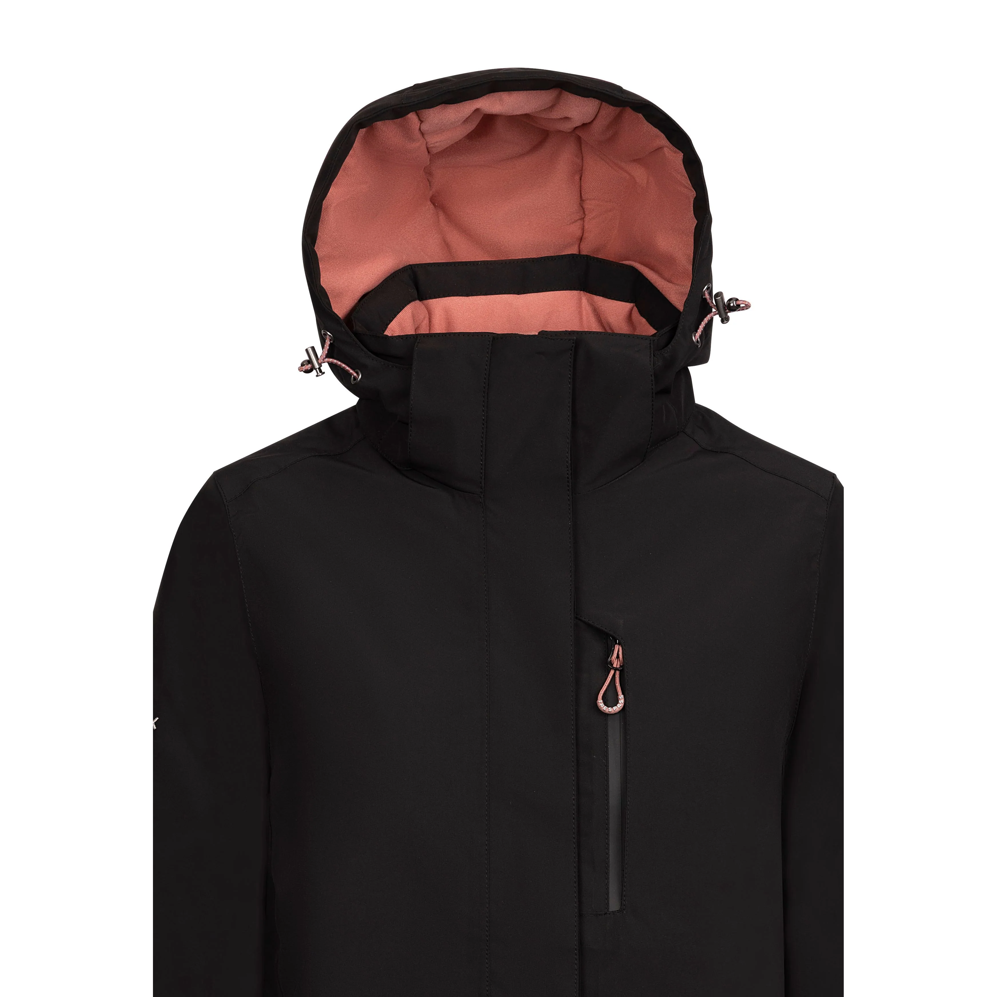 Hosho Womens Lightly Padded Waterproof Jacket in Black - Image 6