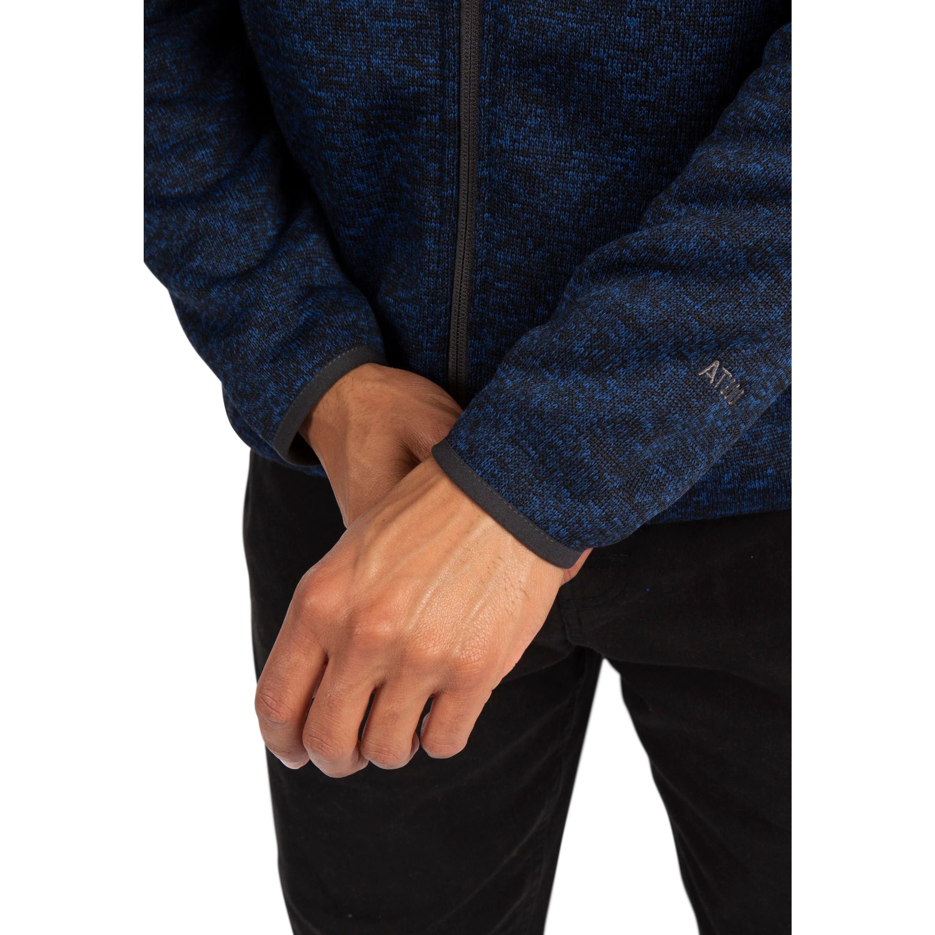 Odeno Men's Knitted Fleece Hoodie in Navy - Image 5