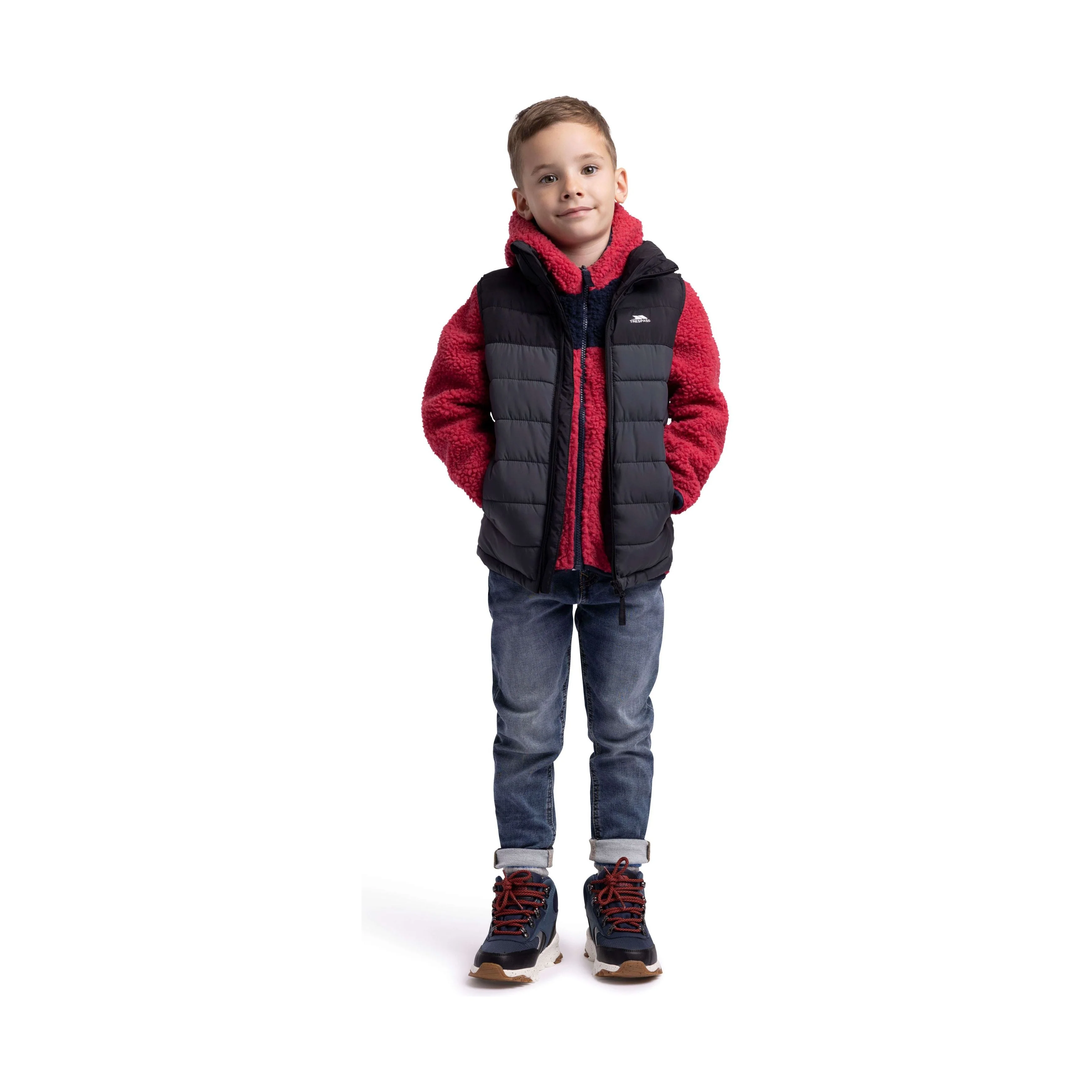 Oskar Kids Padded Gilet in Black - Image 2