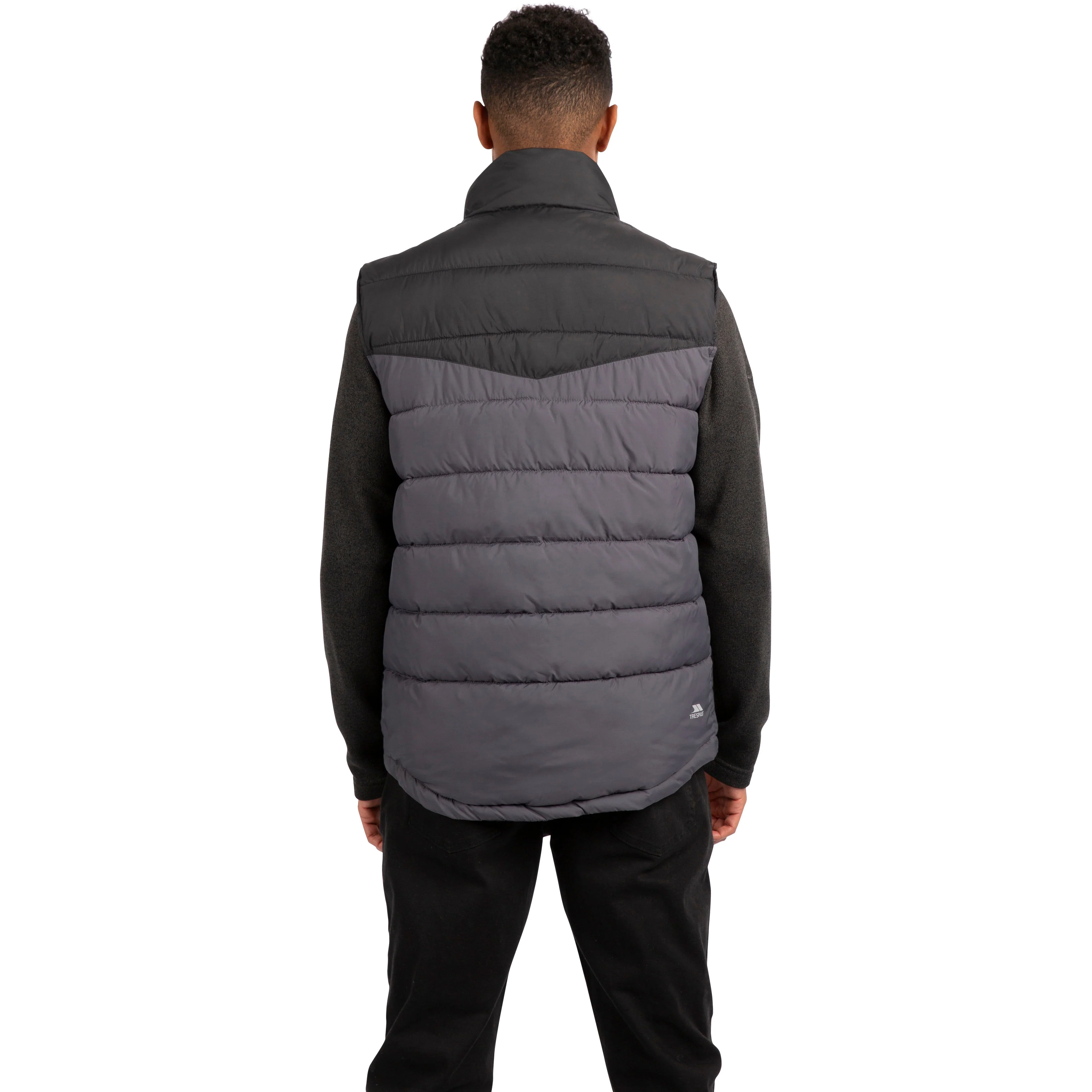Oskar Men's Padded Gilet / Bodywarmer in Black and Grey - Image 3