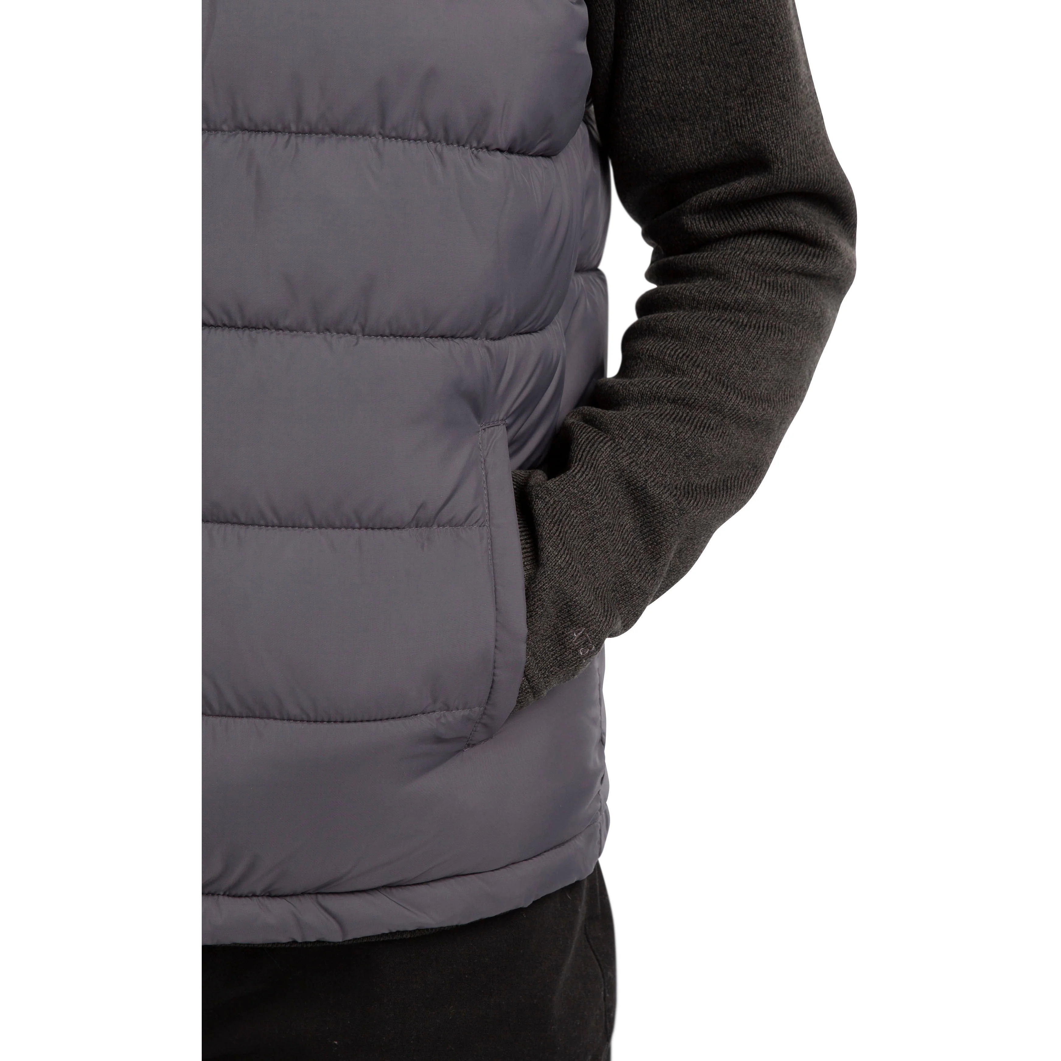 Oskar Men's Padded Gilet / Bodywarmer in Black and Grey - Image 5