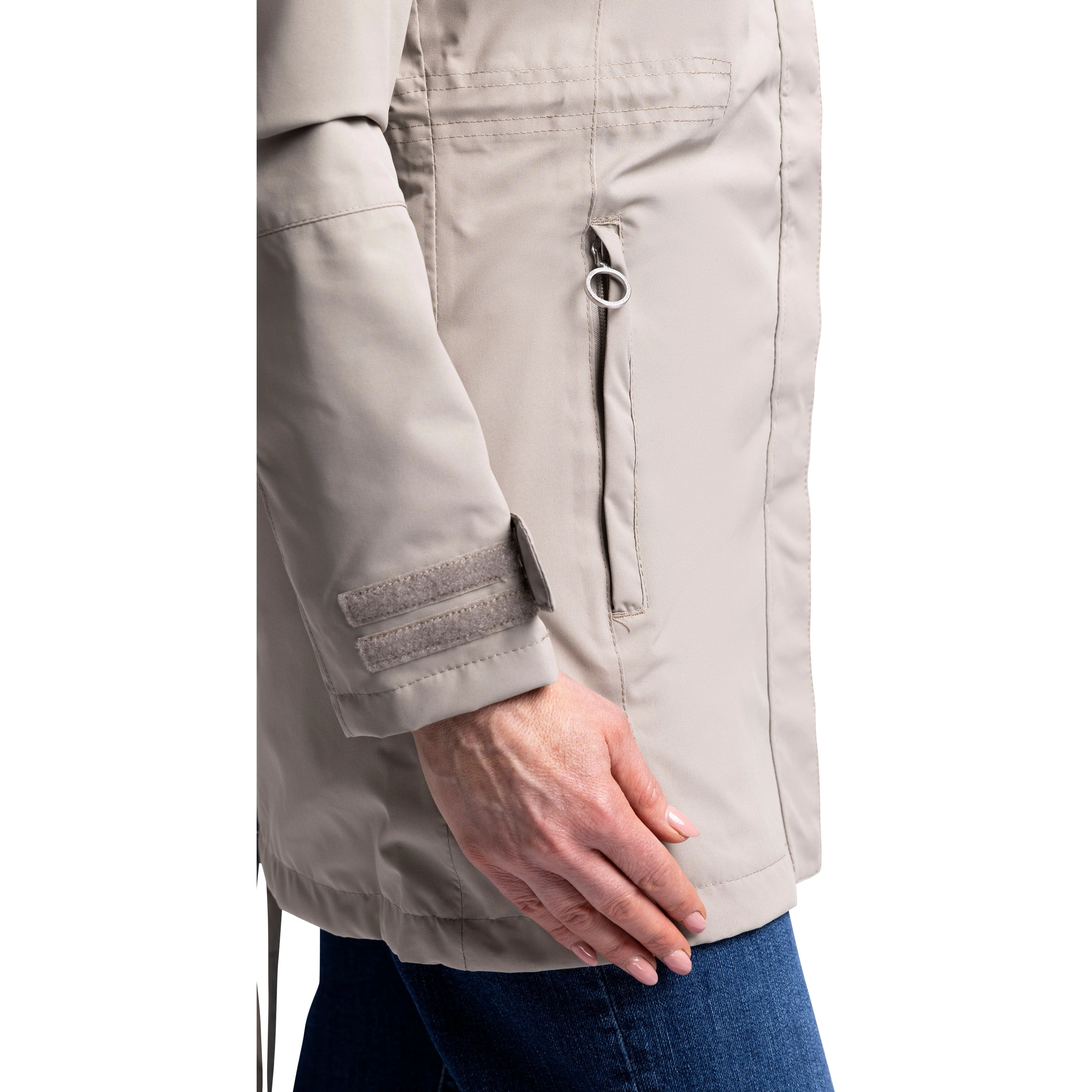 Pavlina Womens Waterproof Rain Jacket in Oatmilk - Image 10
