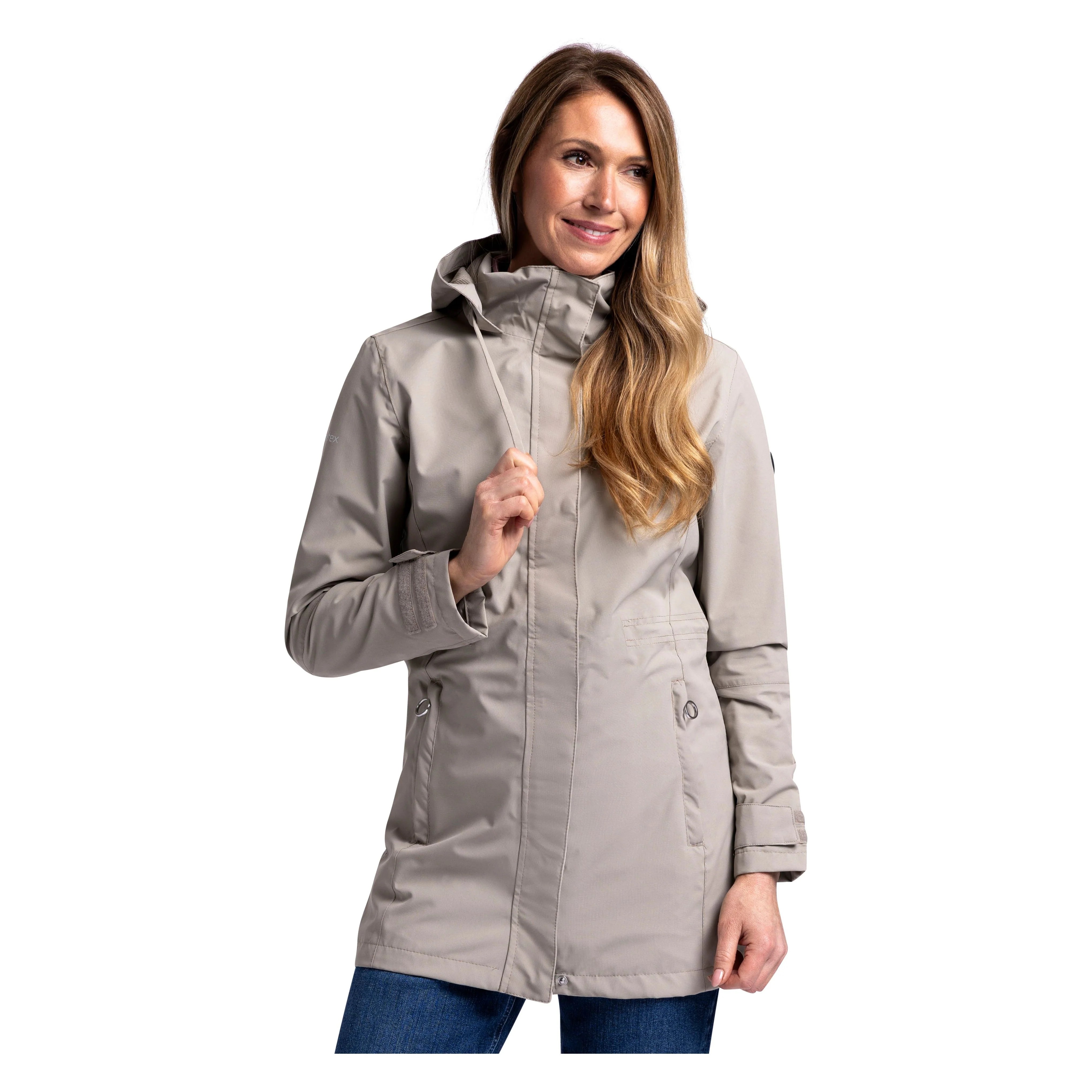 Pavlina Womens Waterproof Rain Jacket in Oatmilk - Image 3