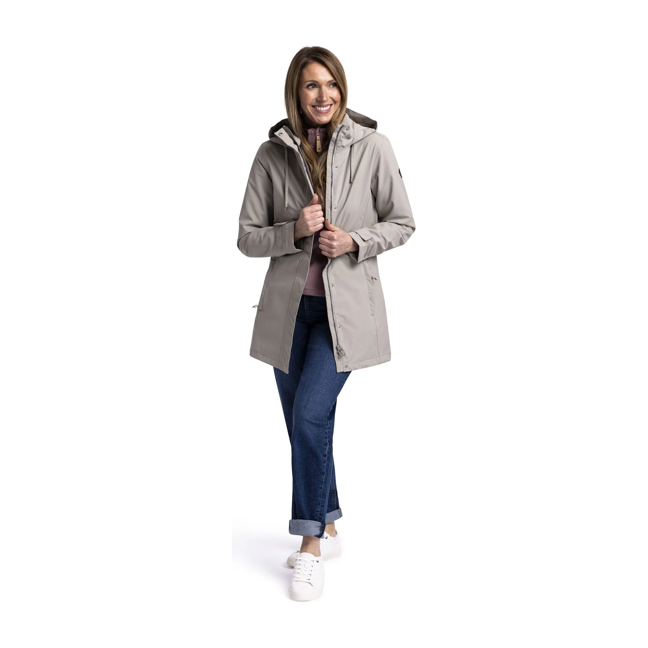 Pavlina Womens Waterproof Rain Jacket in Oatmilk - Image 5