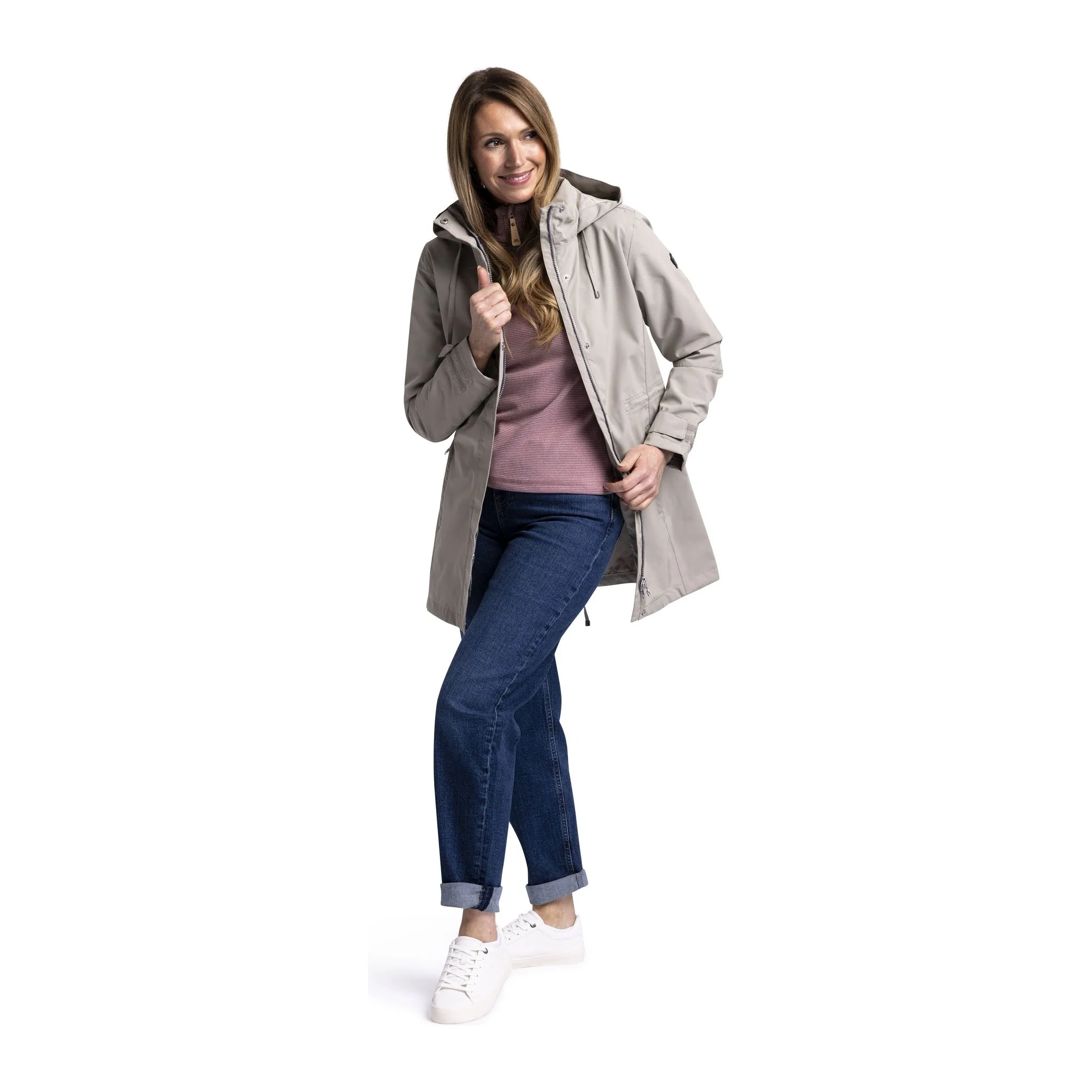 Pavlina Womens Waterproof Rain Jacket in Oatmilk - Image 6