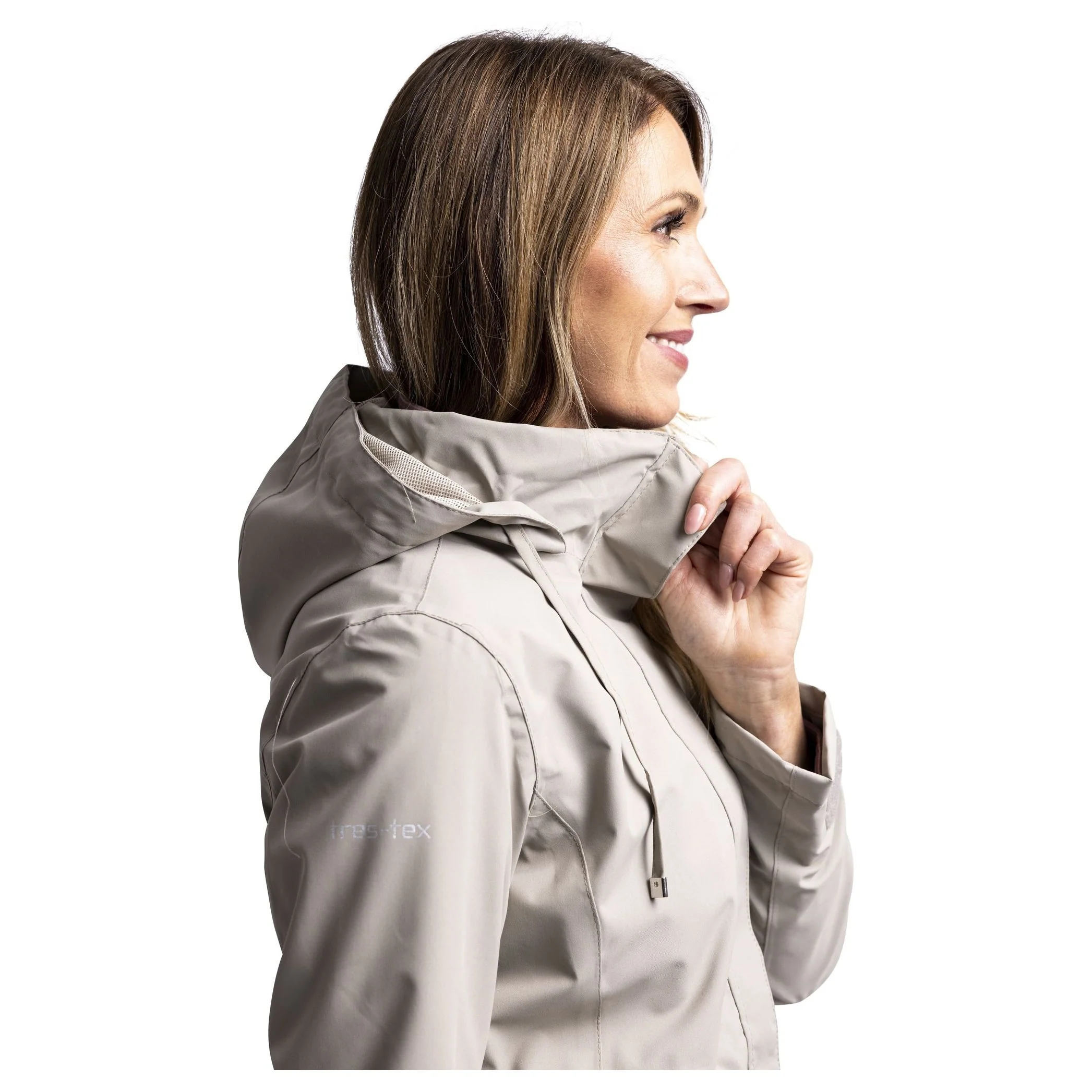 Pavlina Womens Waterproof Rain Jacket in Oatmilk - Image 7