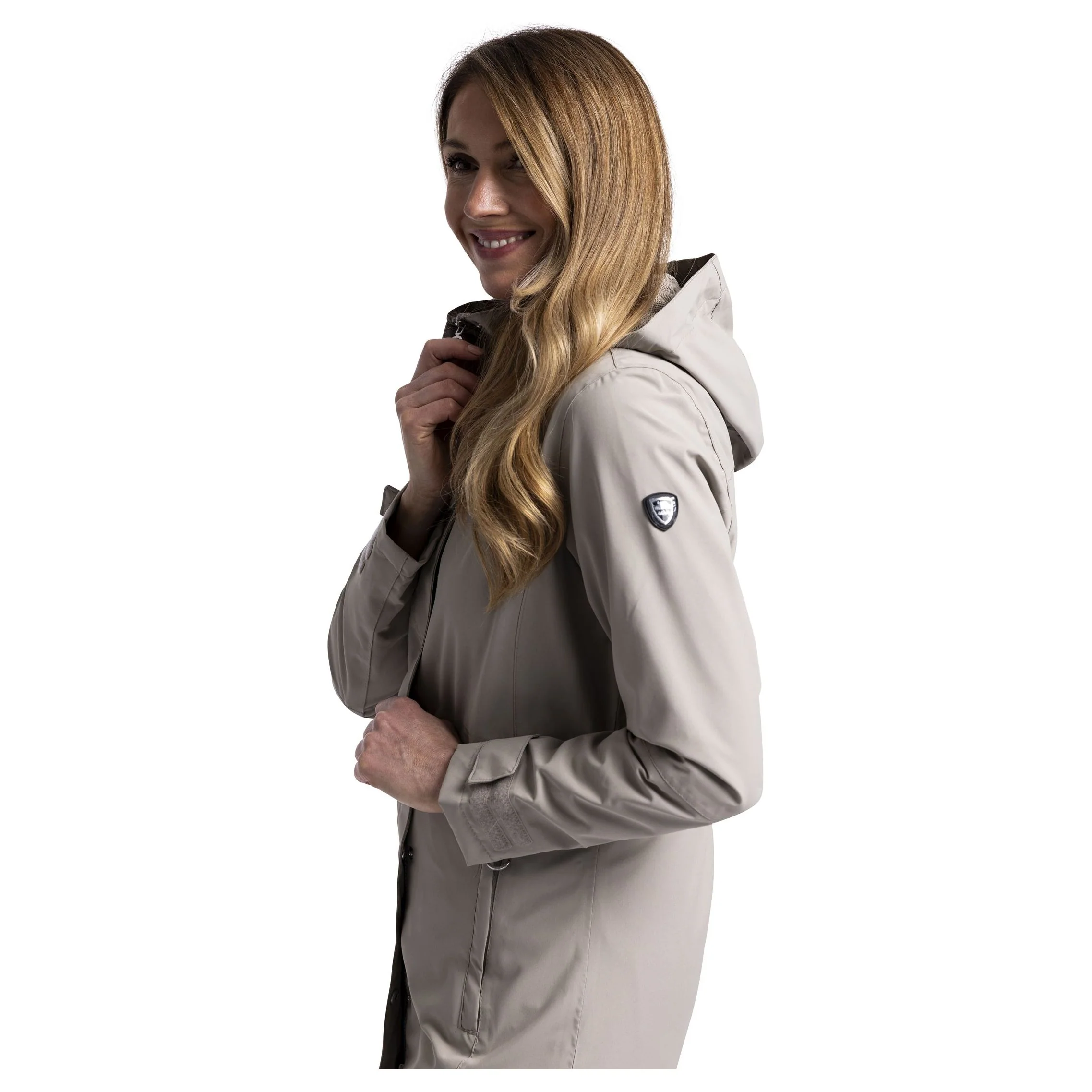 Pavlina Womens Waterproof Rain Jacket in Oatmilk - Image 9