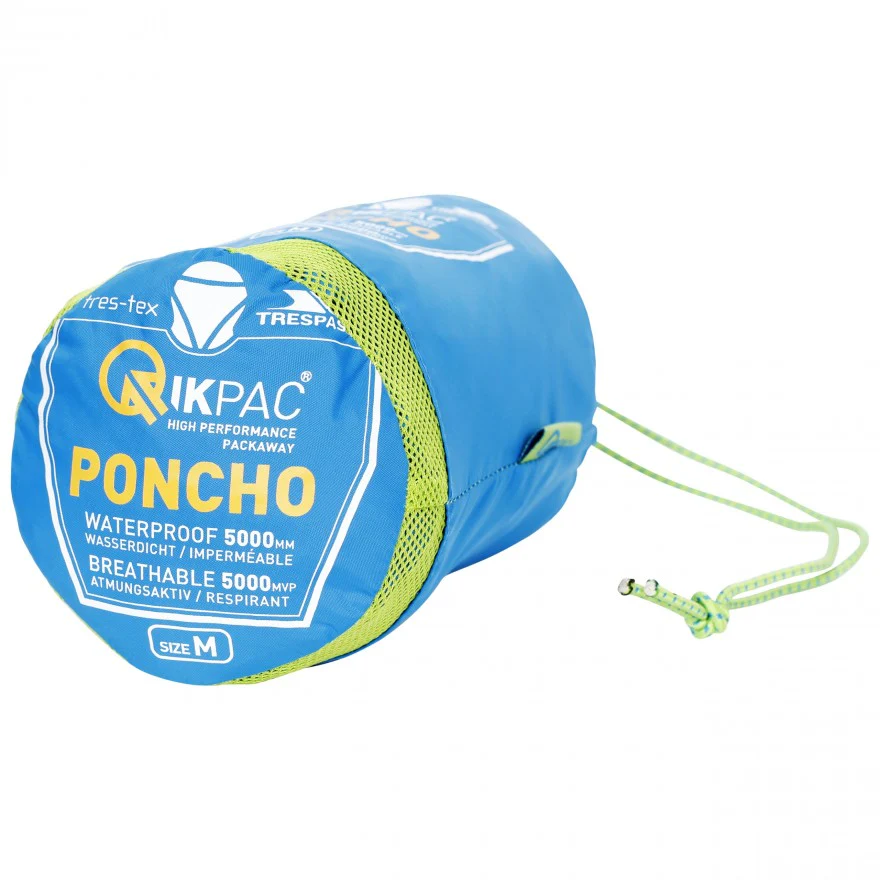 Qikpac Adults Packaway Waterproof Poncho in Cobalt Blue - Image 2