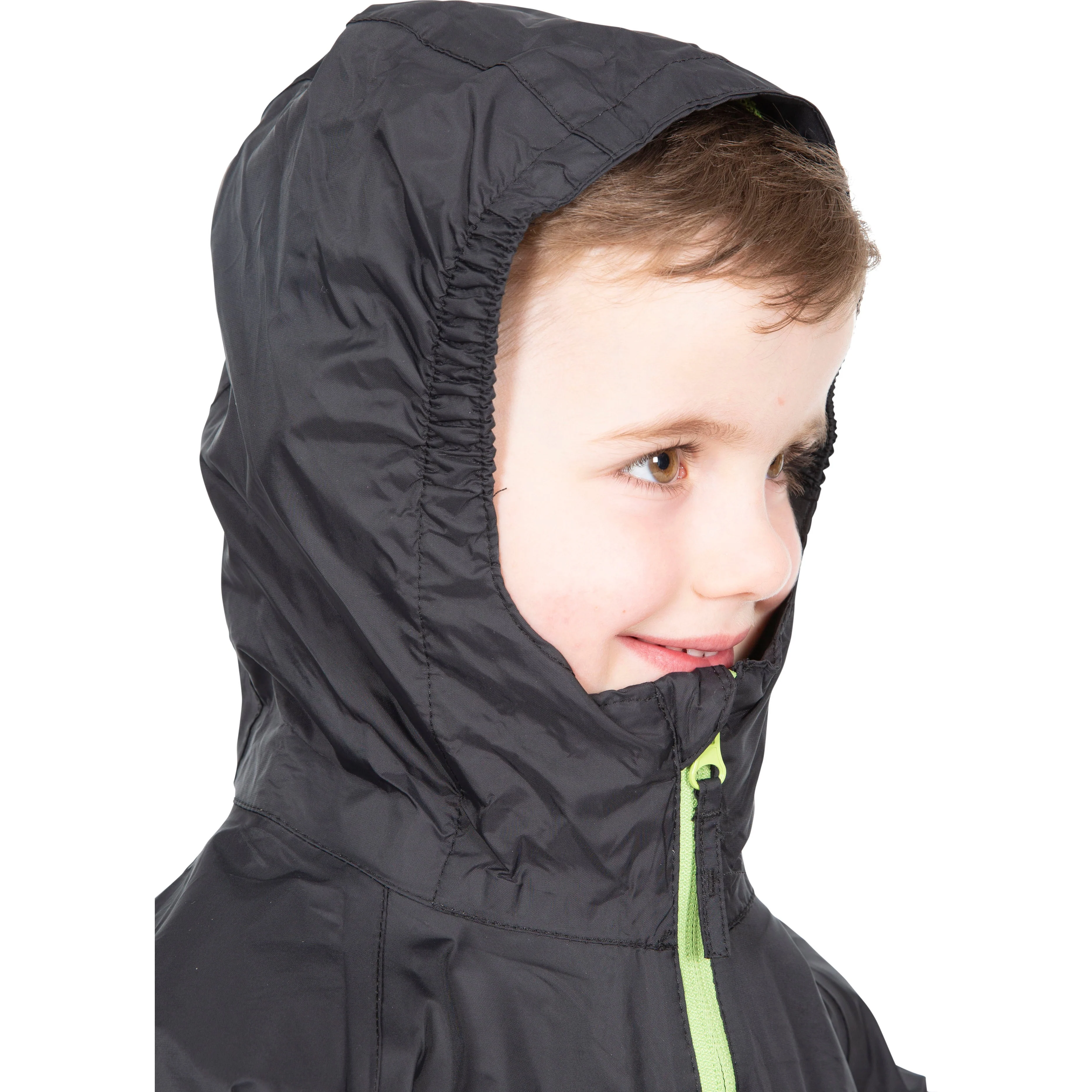 Qikpac Kids Packaway Unpadded Waterproof Jacket in Black - Image 7