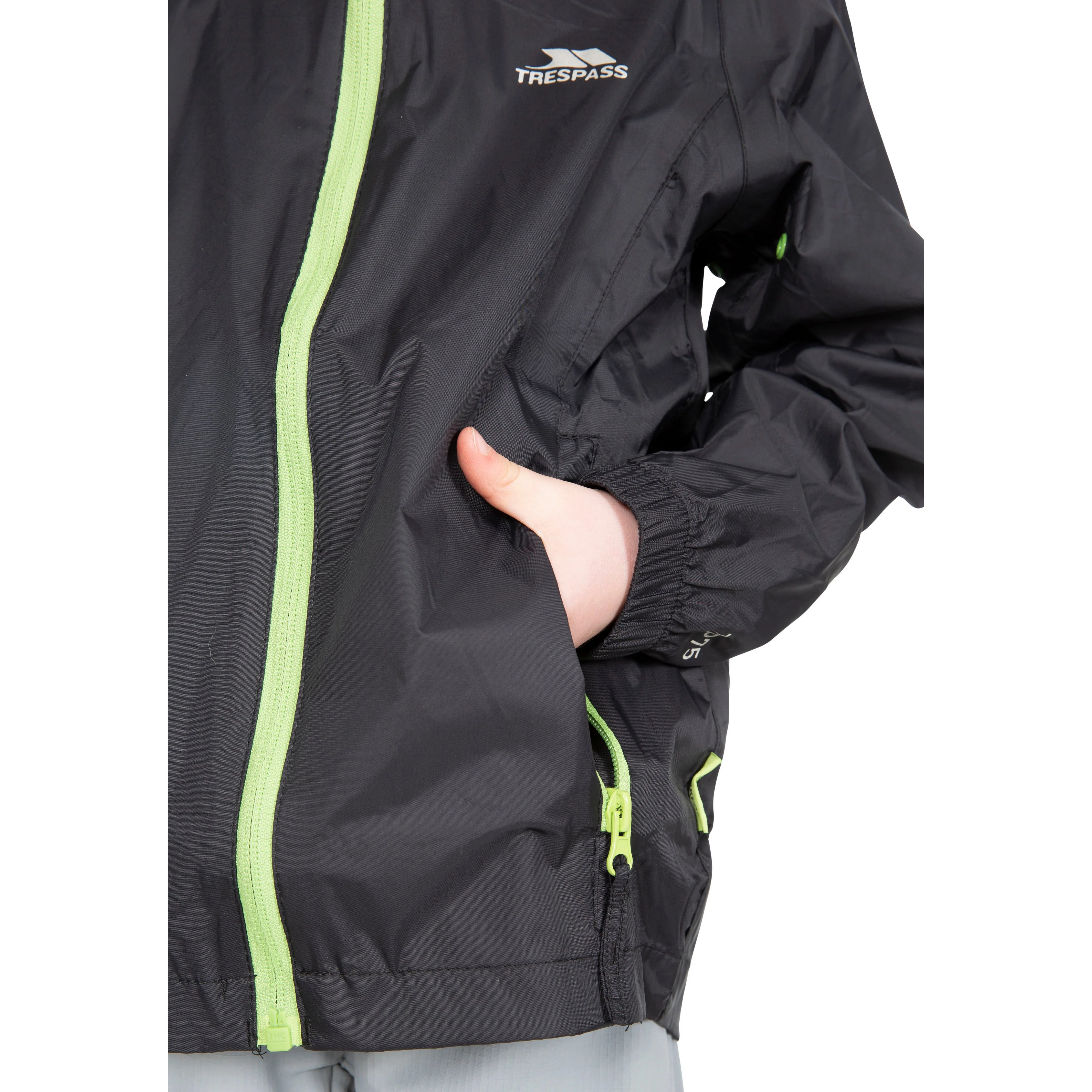 Qikpac Kids Packaway Unpadded Waterproof Jacket in Black - Image 9
