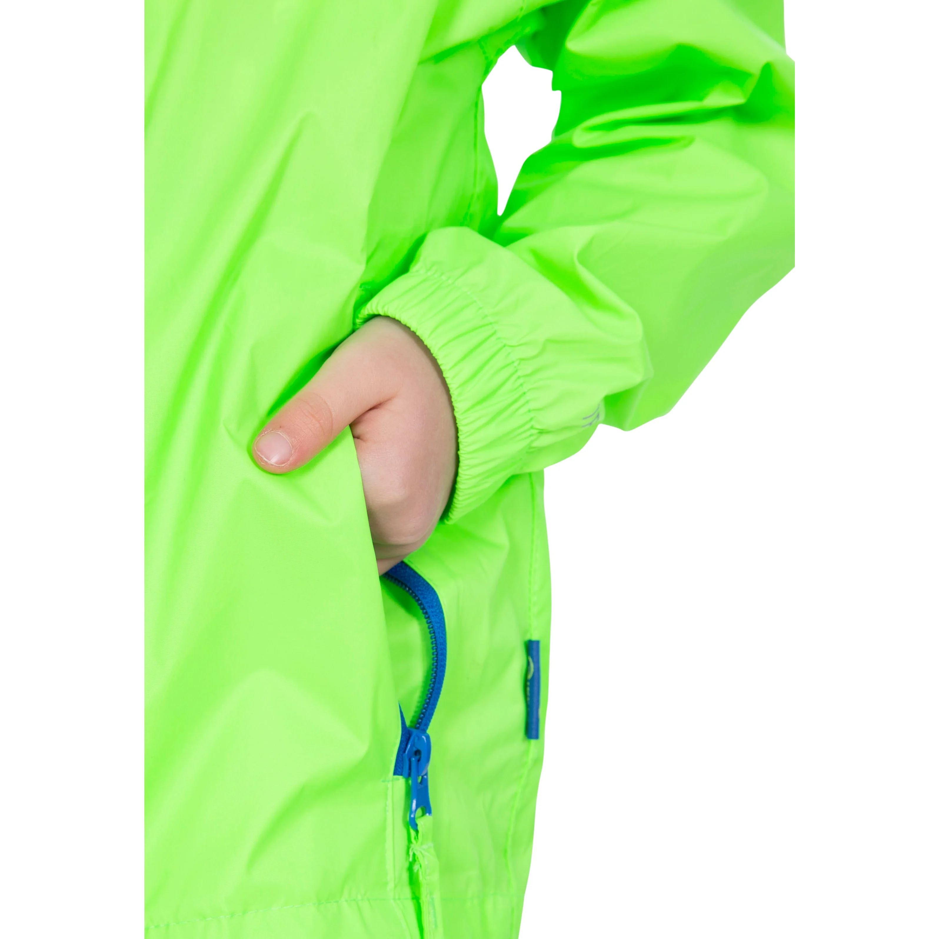 Qikpac Kids Packaway Unpadded Waterproof Jacket in Green Gecko - Image 4