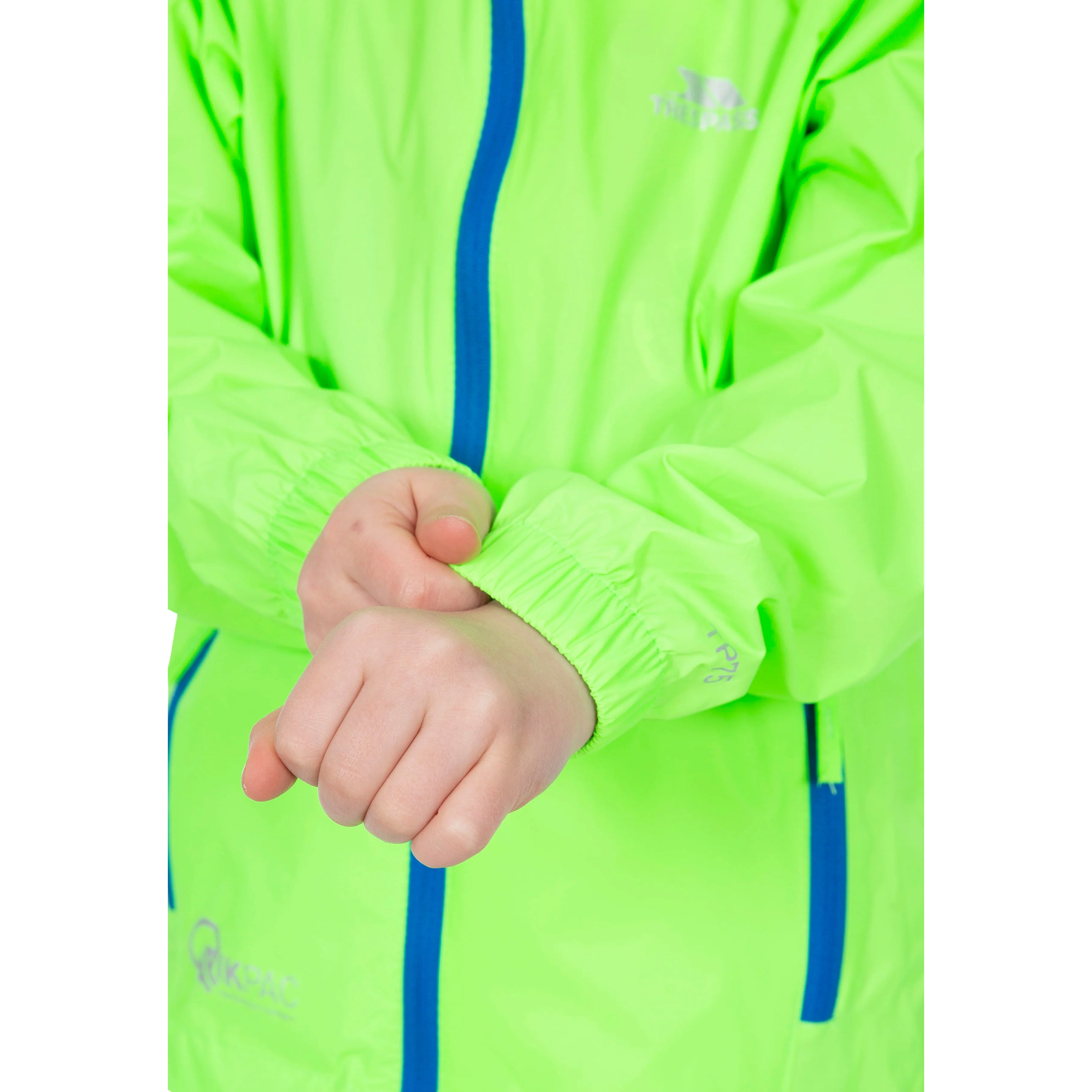 Qikpac Kids Packaway Unpadded Waterproof Jacket in Green Gecko - Image 7