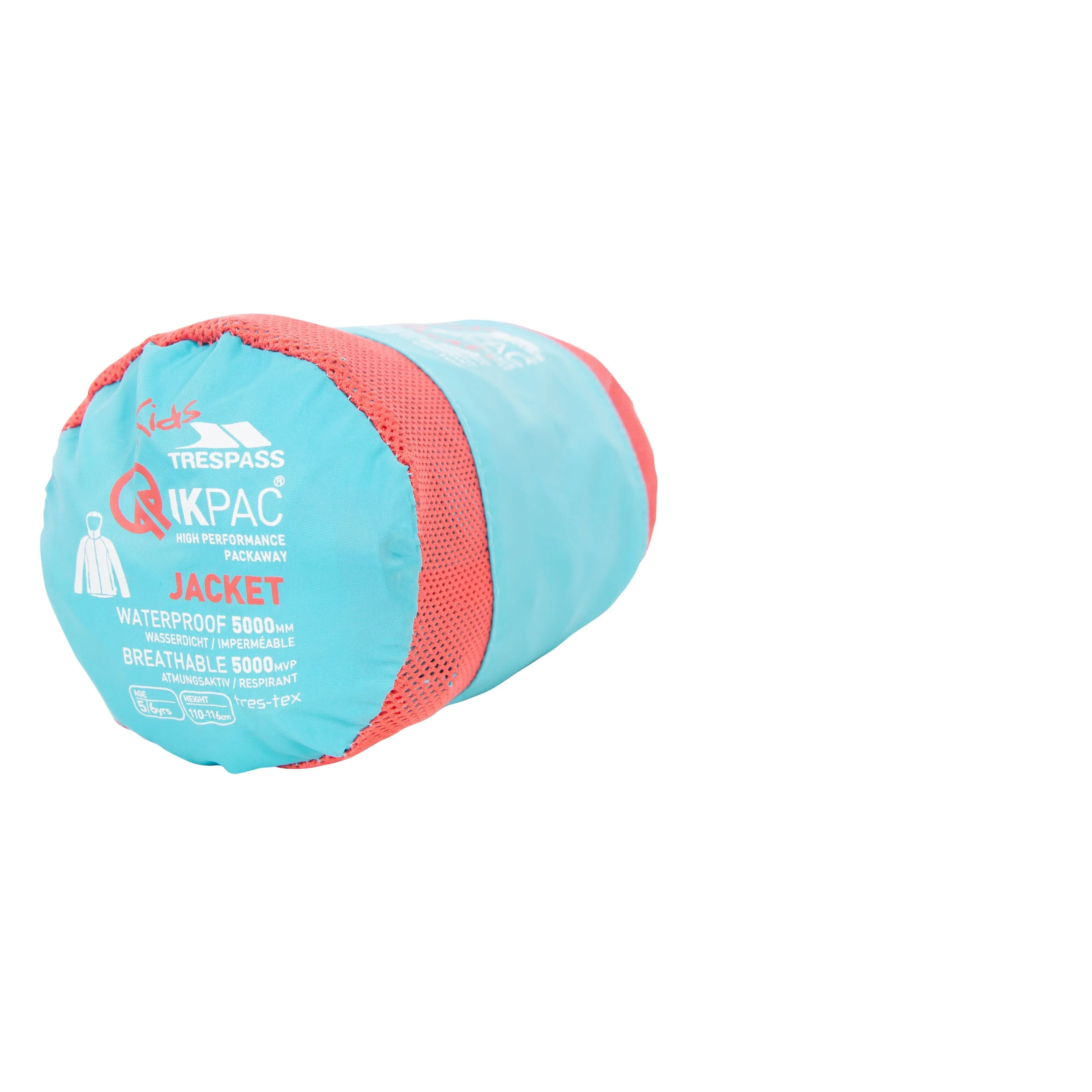 Qikpac Kids Unpadded Packaway Waterproof Jacket in Aquatic - Image 3