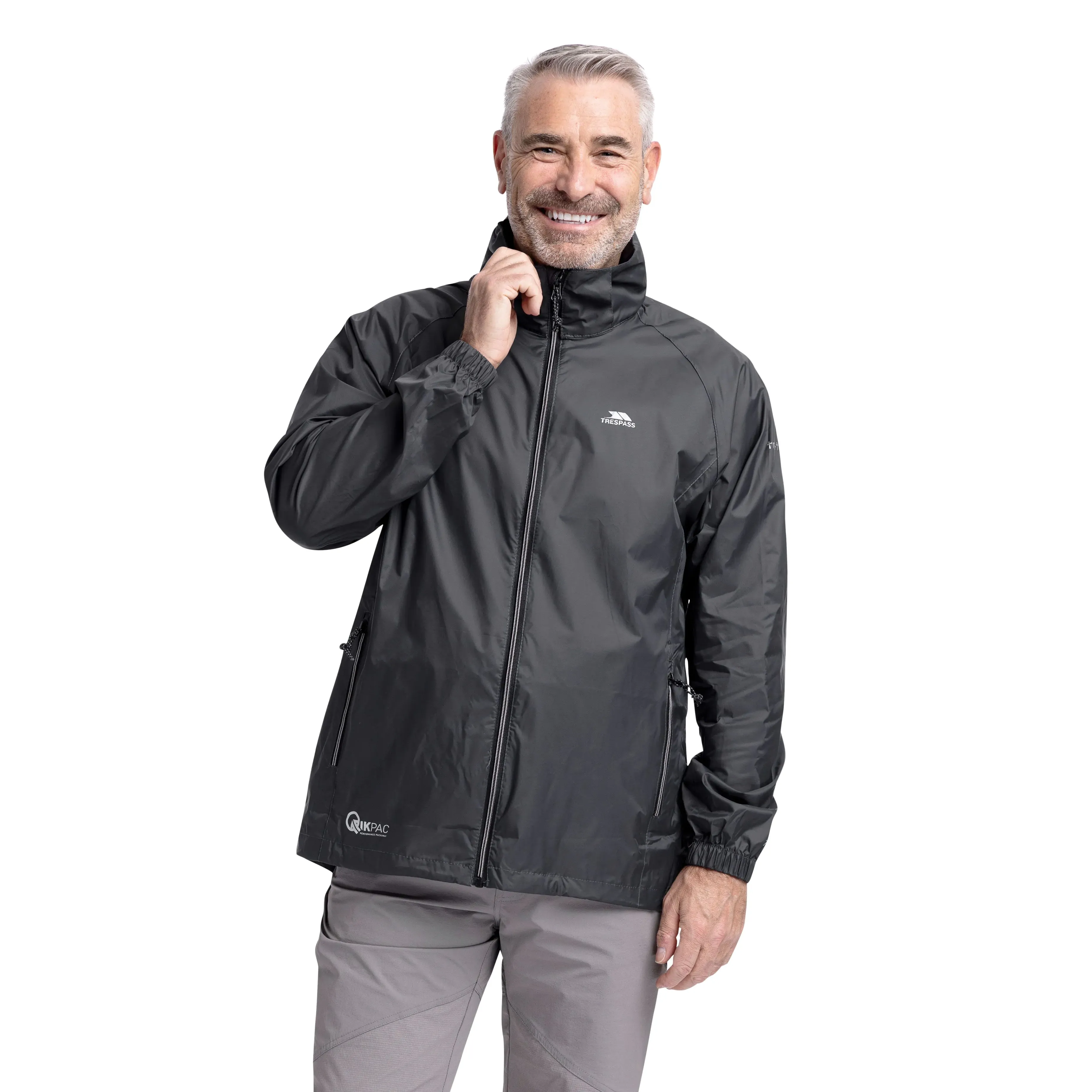 Qikpac X Adults Unisex Waterproof Packaway Jacket in Flint - Image 2