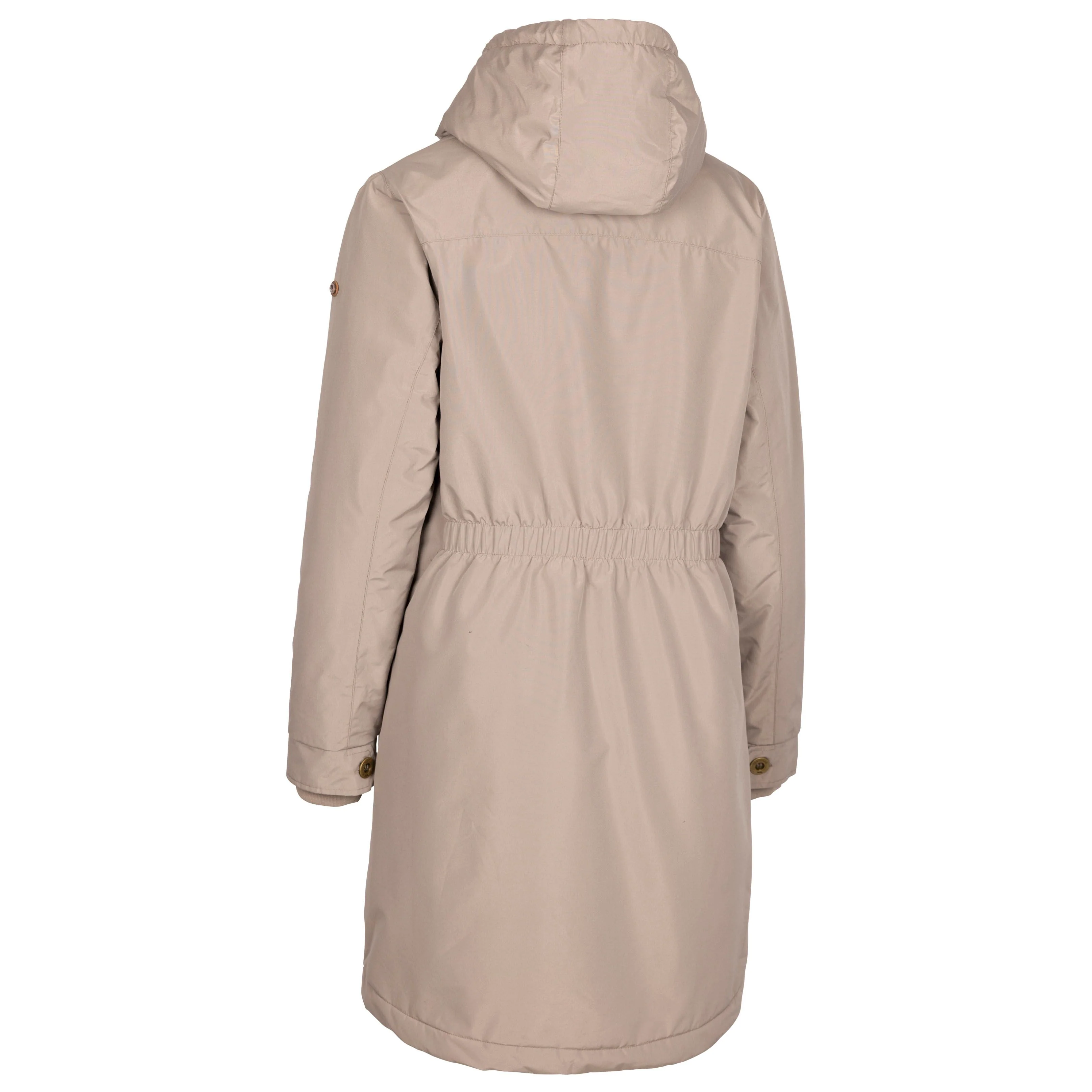 Reminder Womens Longer Length Padded Fleece Lined Waterproof Jacket in Khaki - Image 2