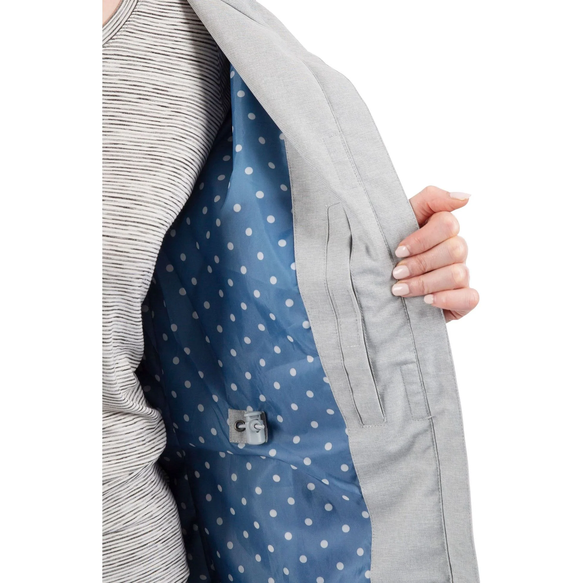 Remote Women's Longer Unpadded Waterproof Jacket in Grey Marl - Image 5