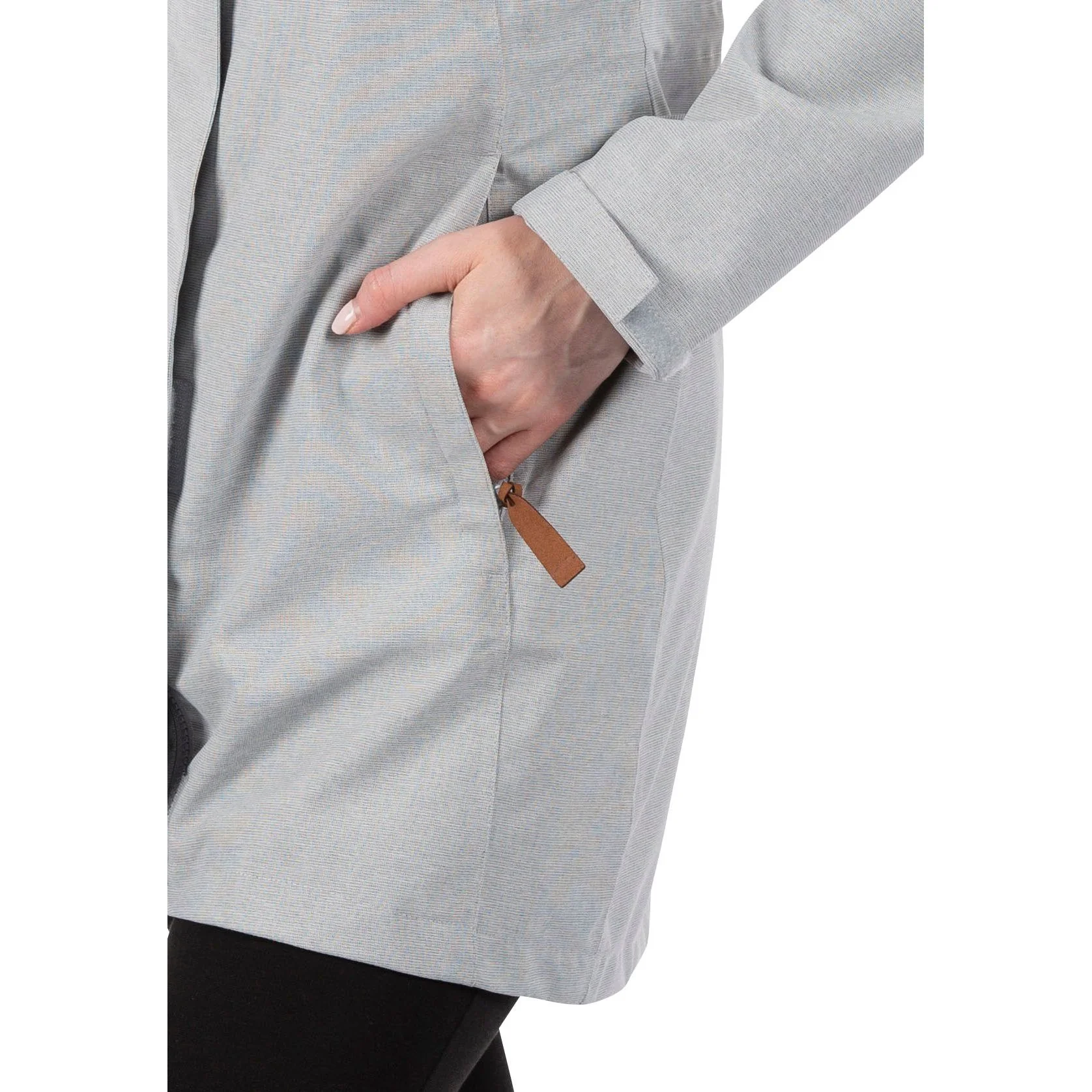 Remote Women's Longer Unpadded Waterproof Jacket in Grey Marl - Image 6
