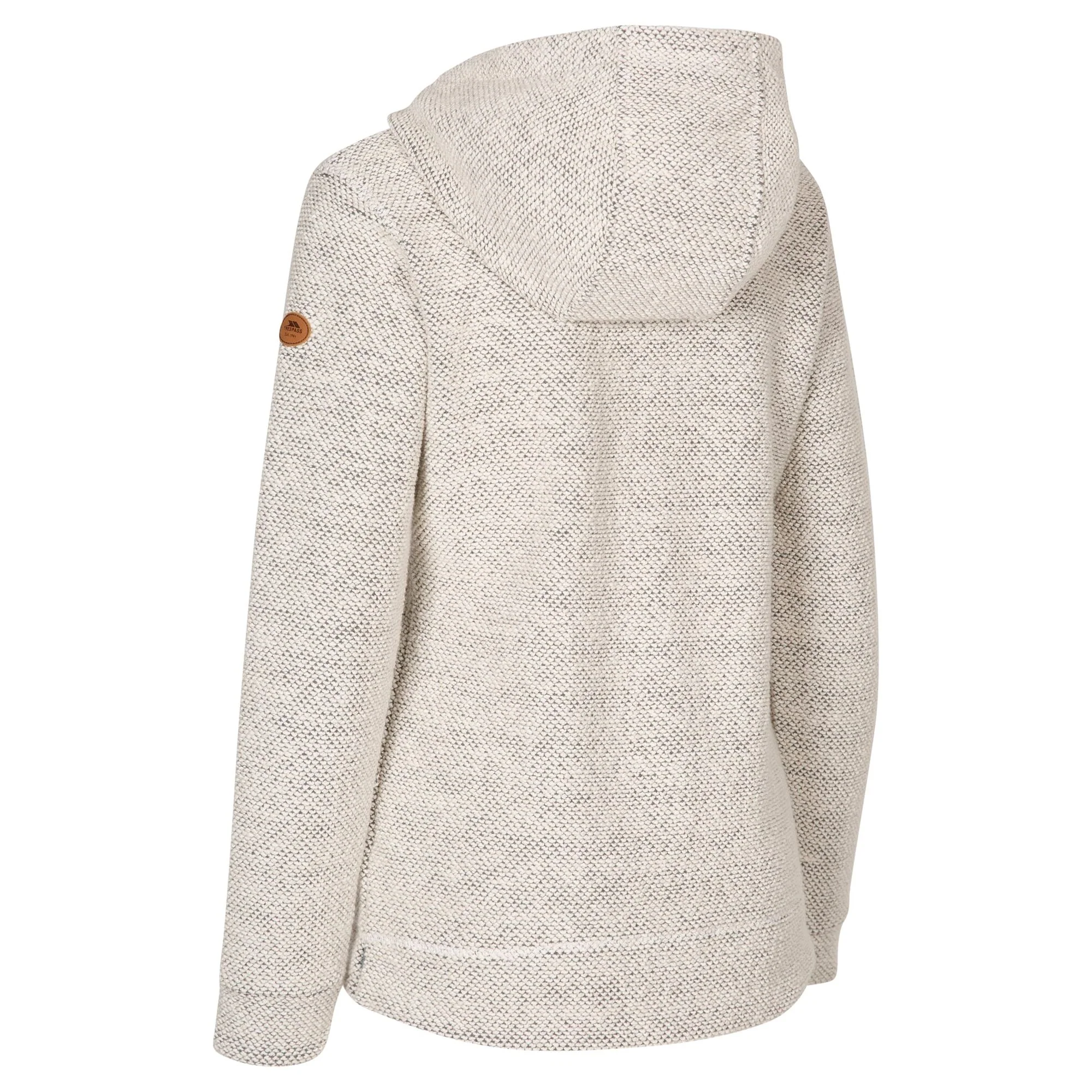 Ronee Women's Full Zip Knitted Hoodie in Off White Denim Blue - Image 6