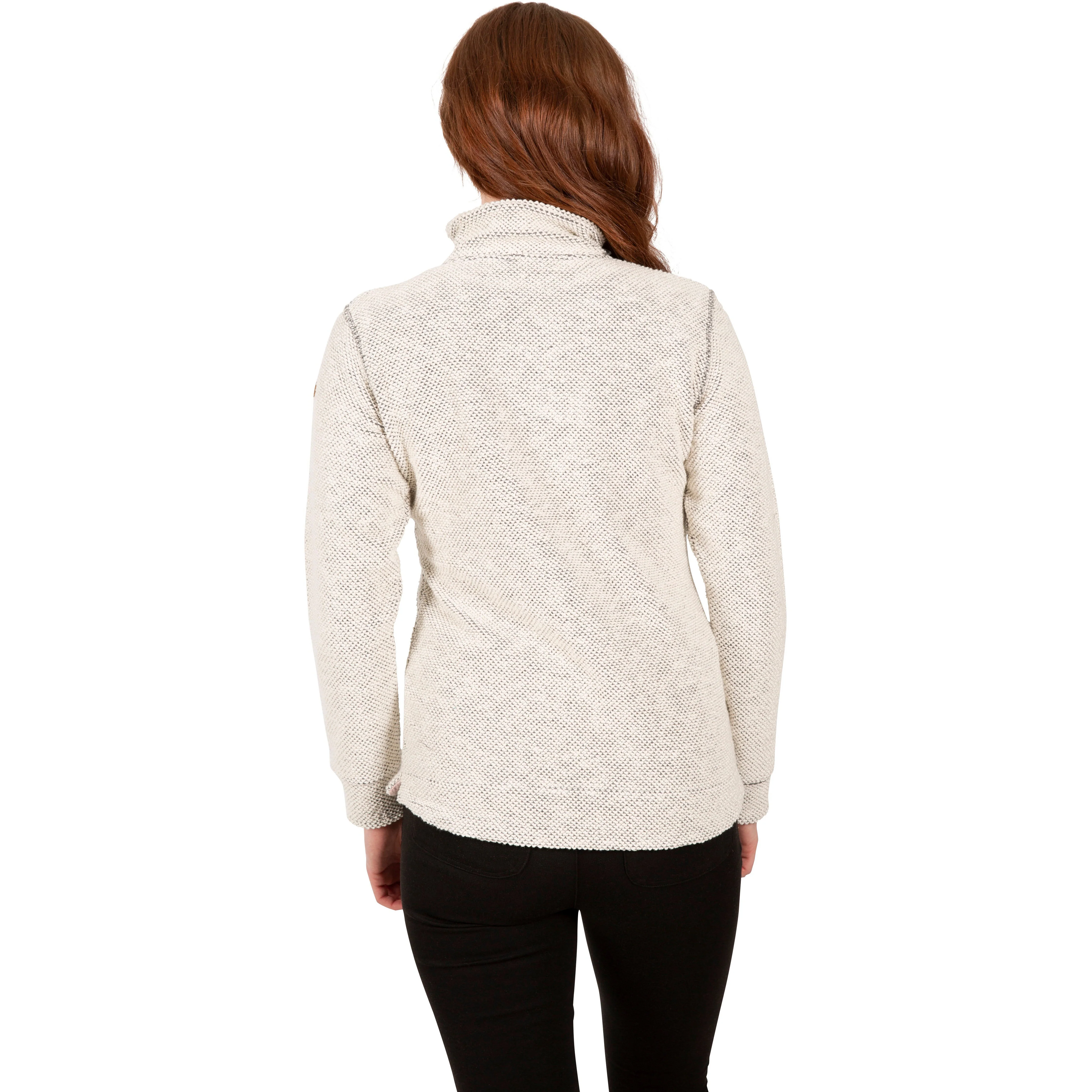 Ronette Women's 1/2 Zip Neck Fleece Sweater in Off White - Image 3