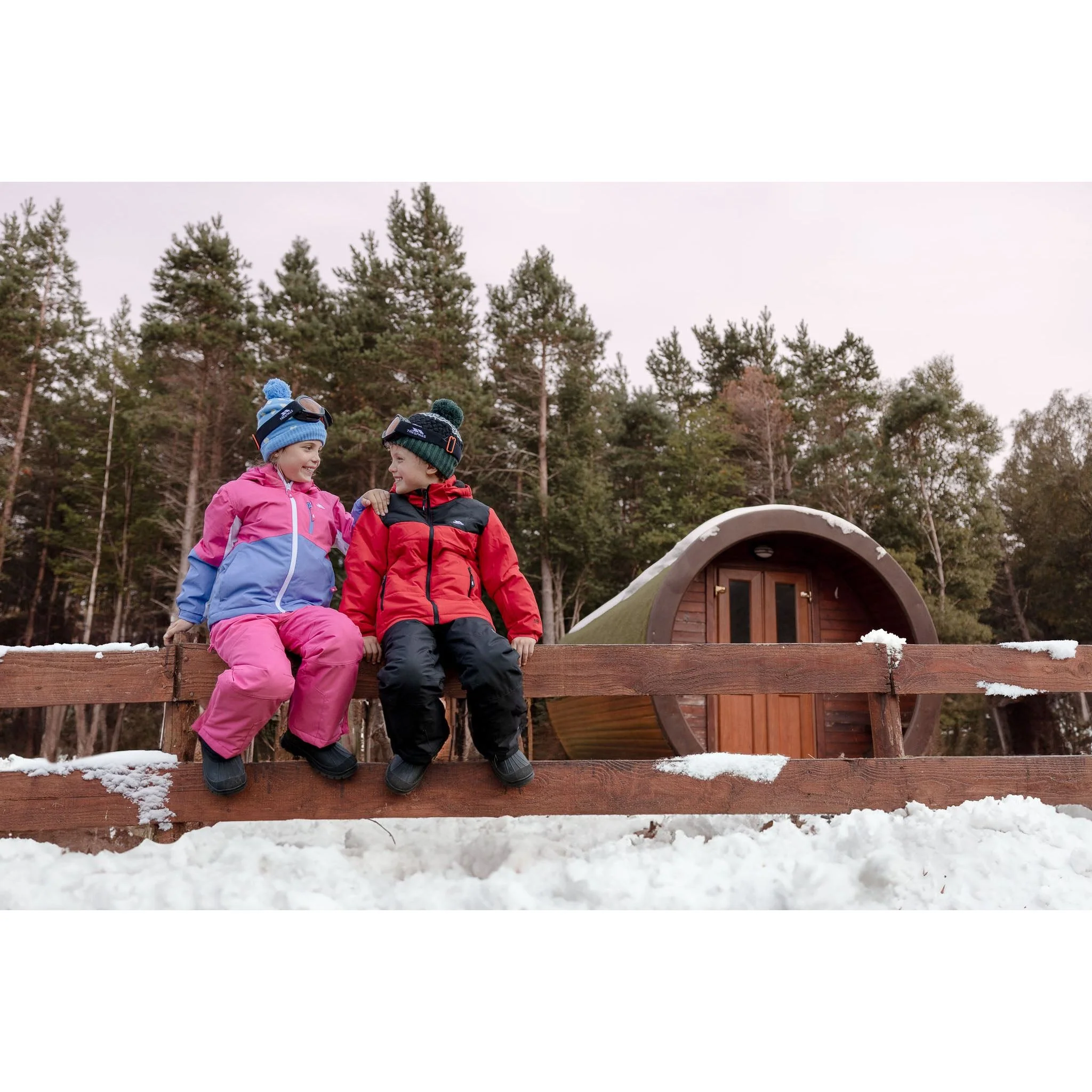 Rumi Kid's Ski Trousers in Soft Pink - Image 3