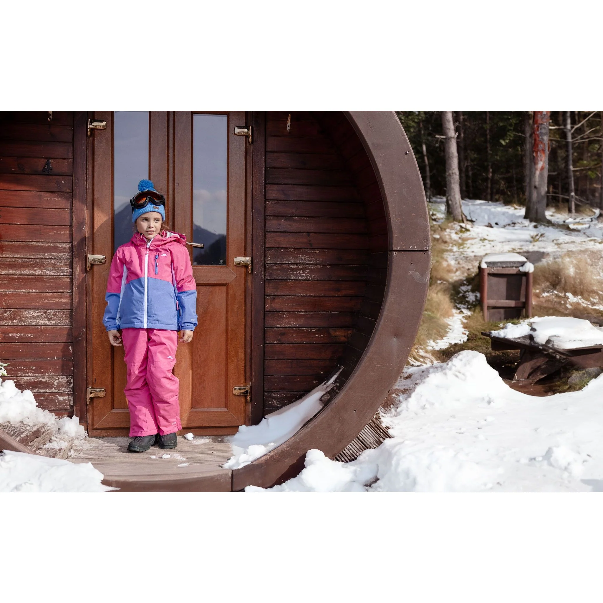 Rumi Kid's Ski Trousers in Soft Pink - Image 4