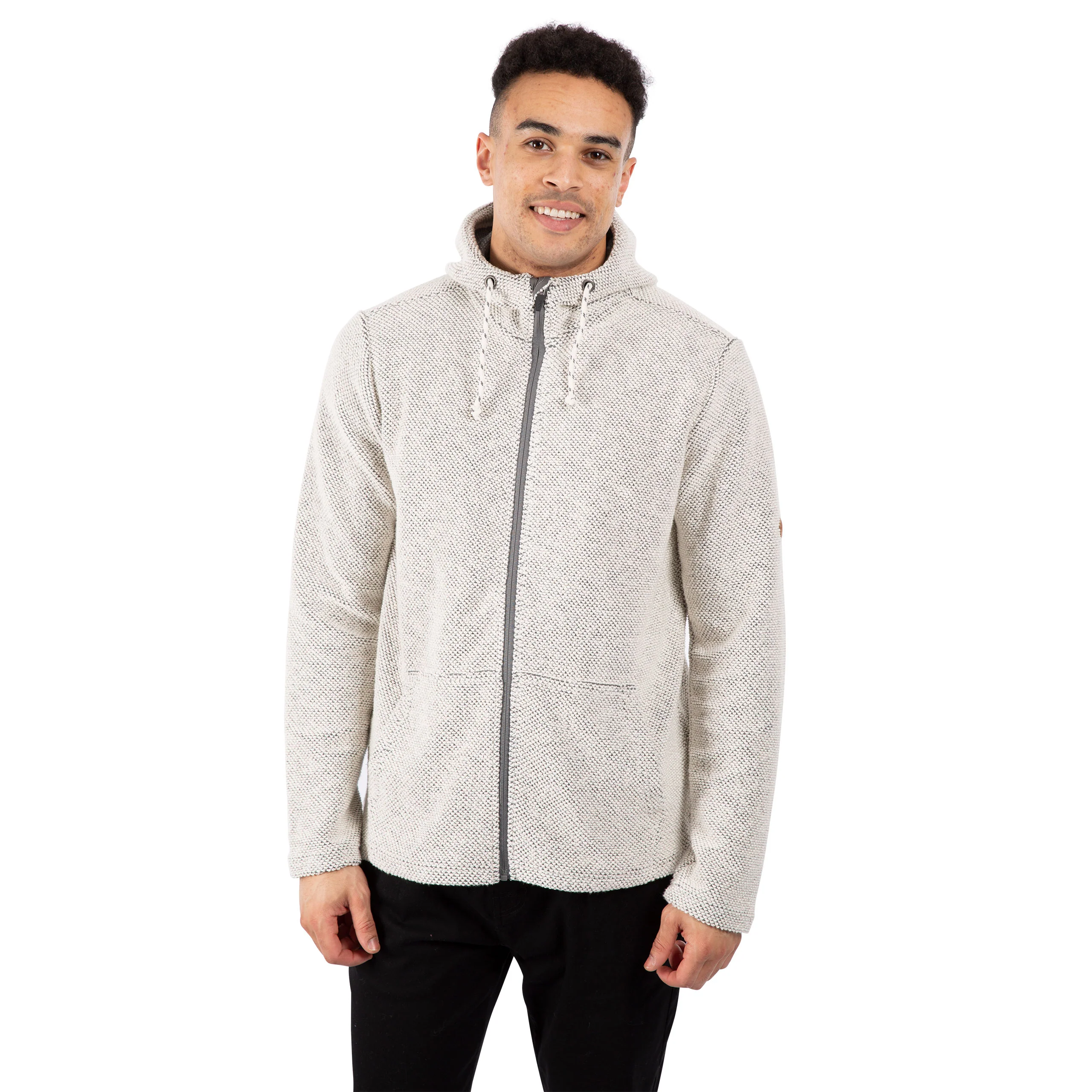 Scawton Men's Knitted Hoodie in Off White