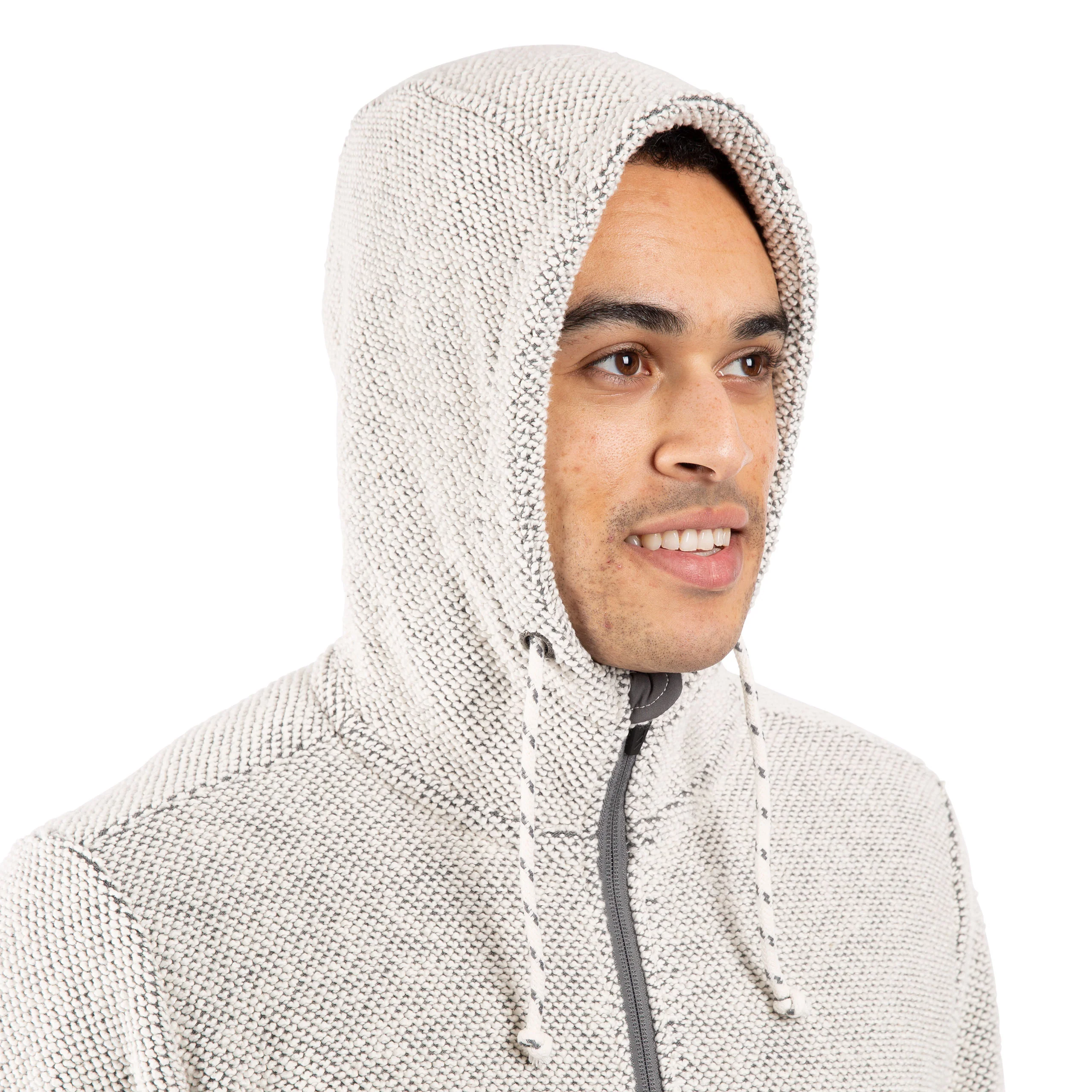 Scawton Men's Knitted Hoodie in Off White - Image 6