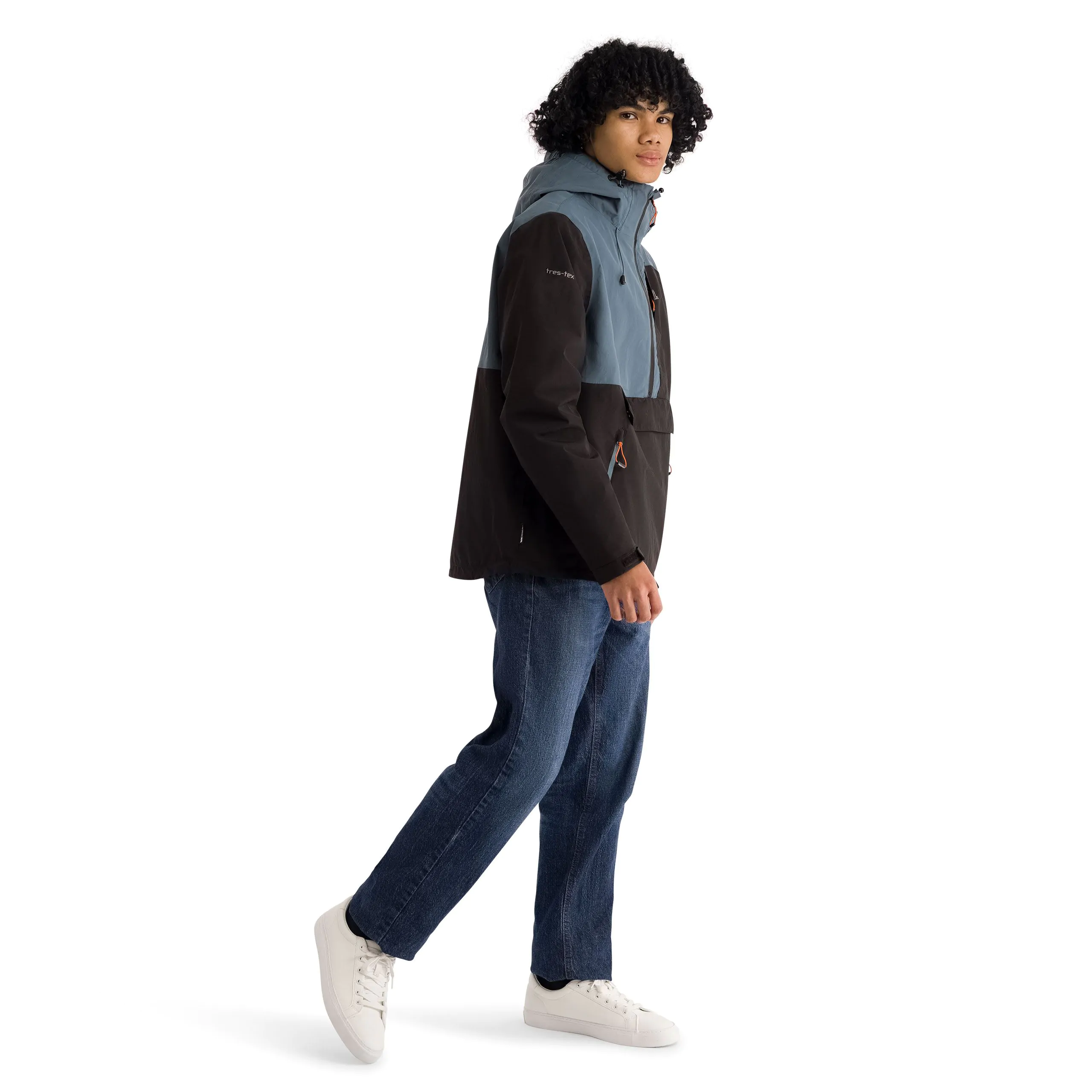 Scolpaig Mens 1/2 Zip Unpadded Rain Jacket in Black - Image 5