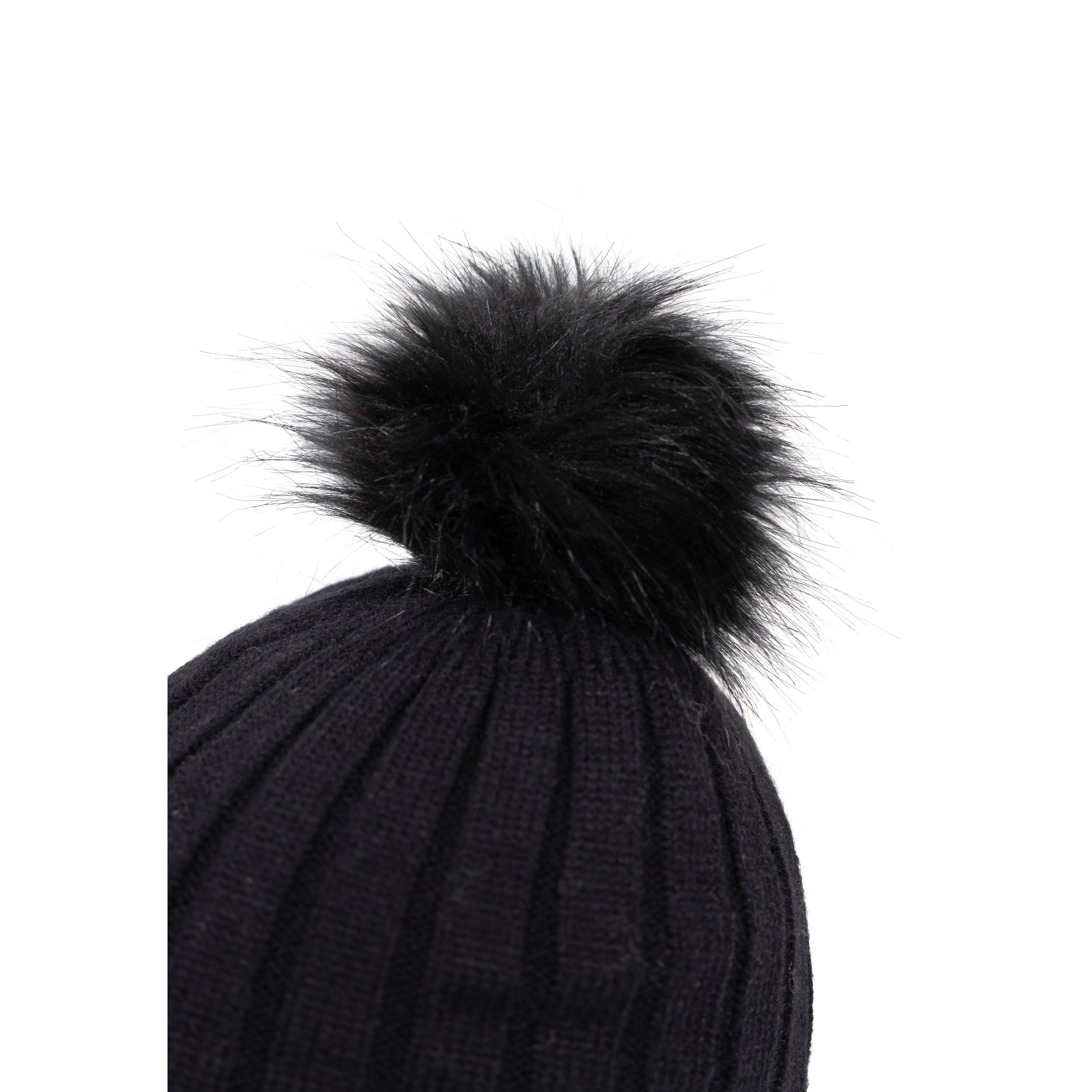 Sherbet Women's Fleece Lined Knitted Hat in Black - Image 3