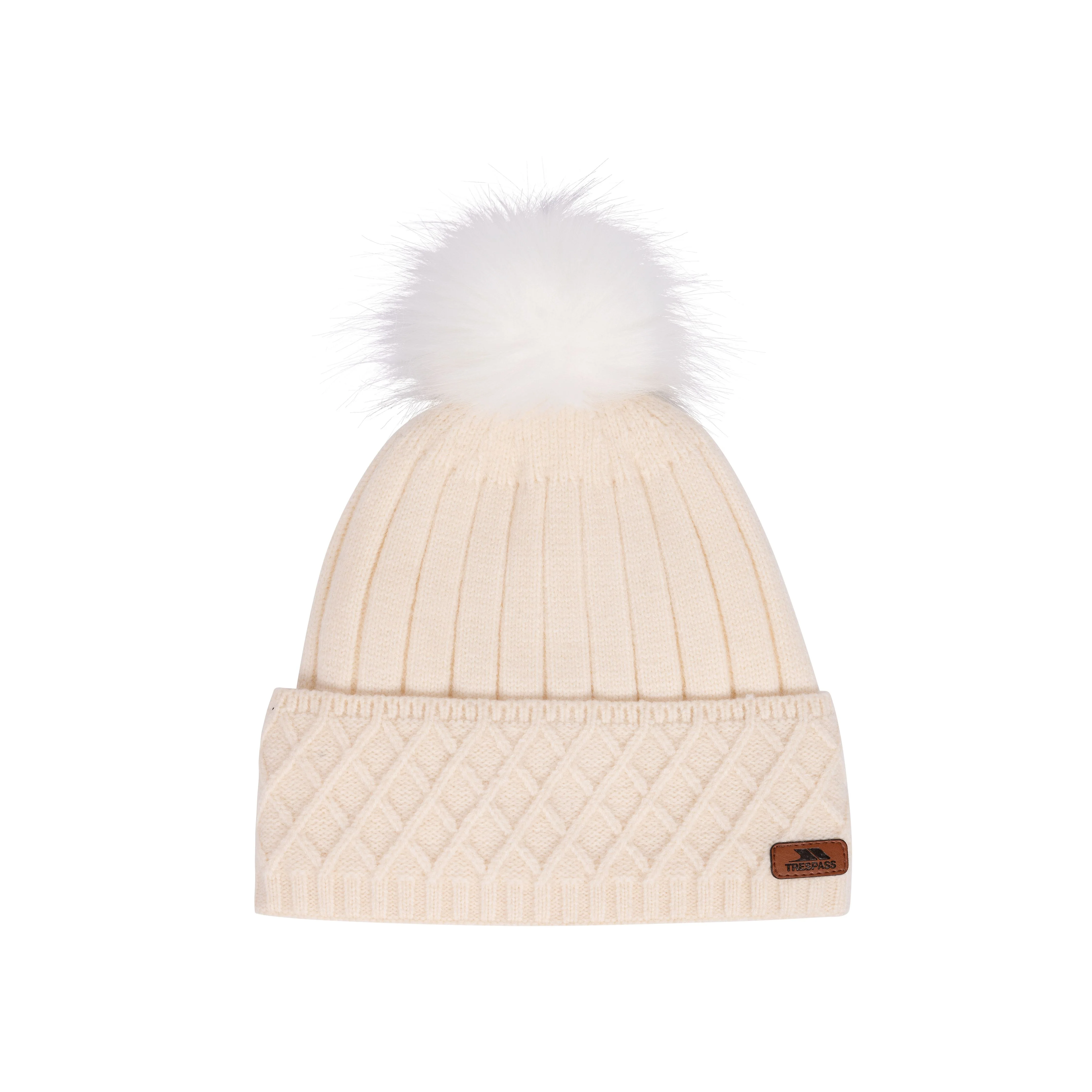 Sherbet Women's Fleece Lined Knitted Hat in Cream - Image 3