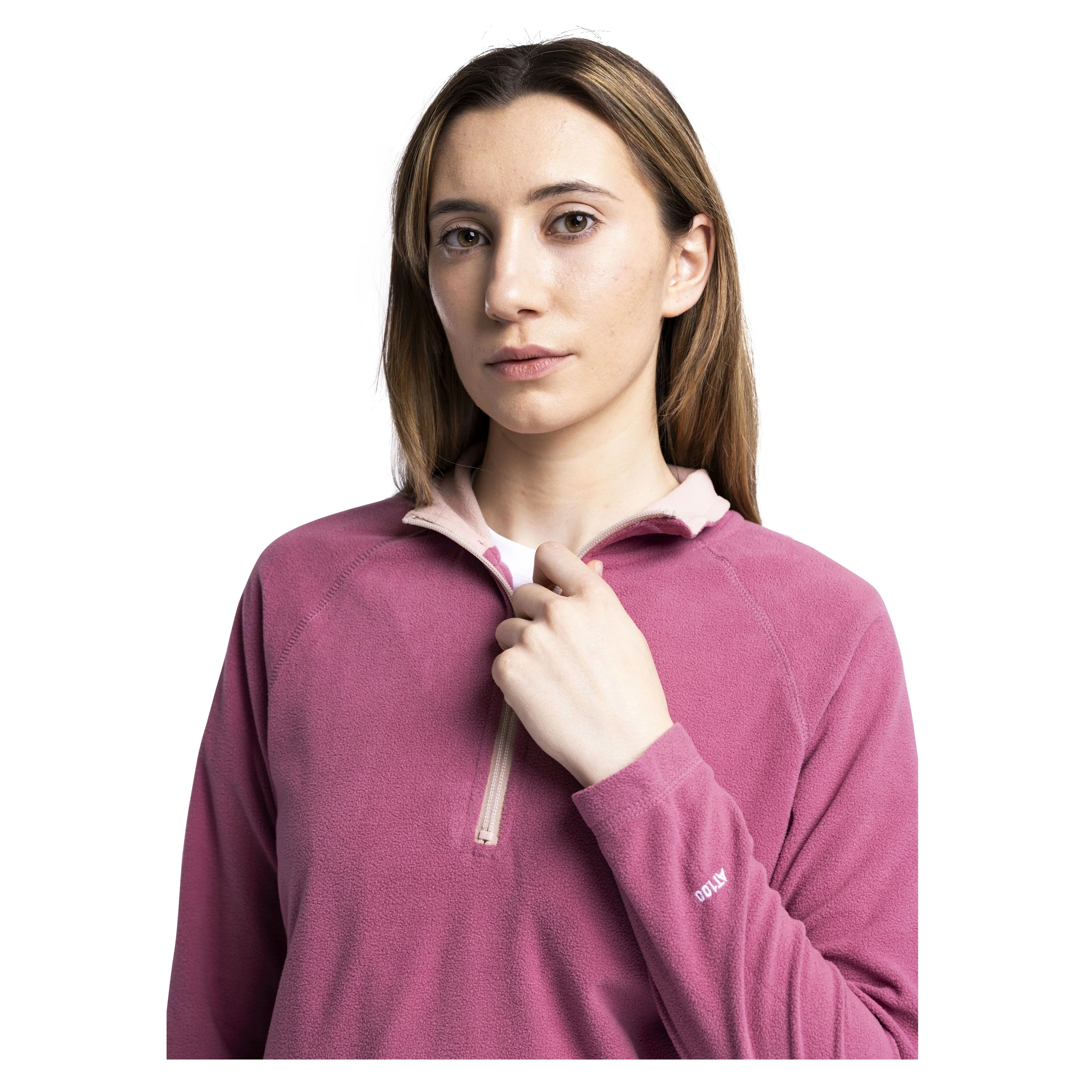 Skylar Women's Half Zip Fleece Top in Rose Blush - Image 3