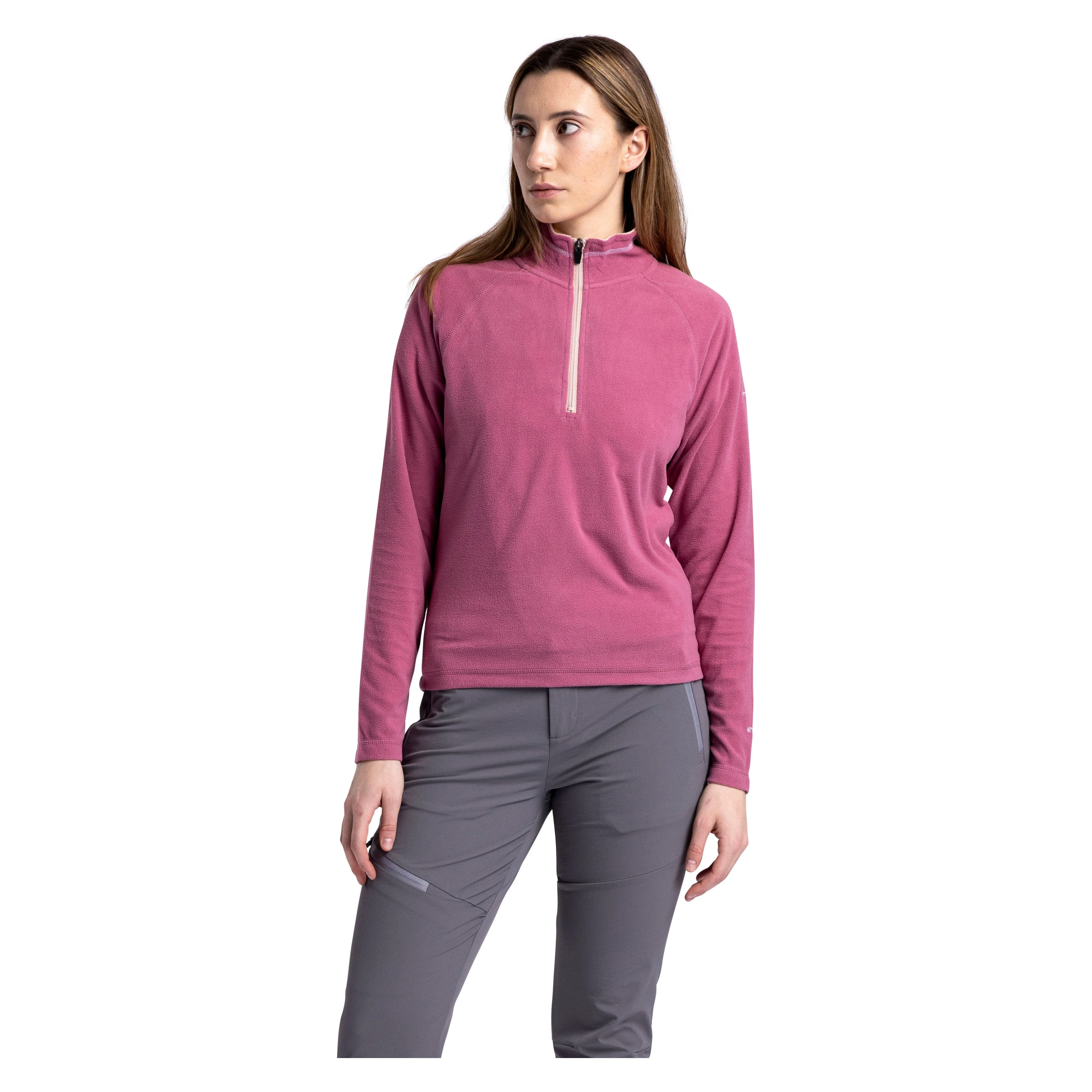 Skylar Women's Half Zip Fleece Top in Rose Blush - Image 5