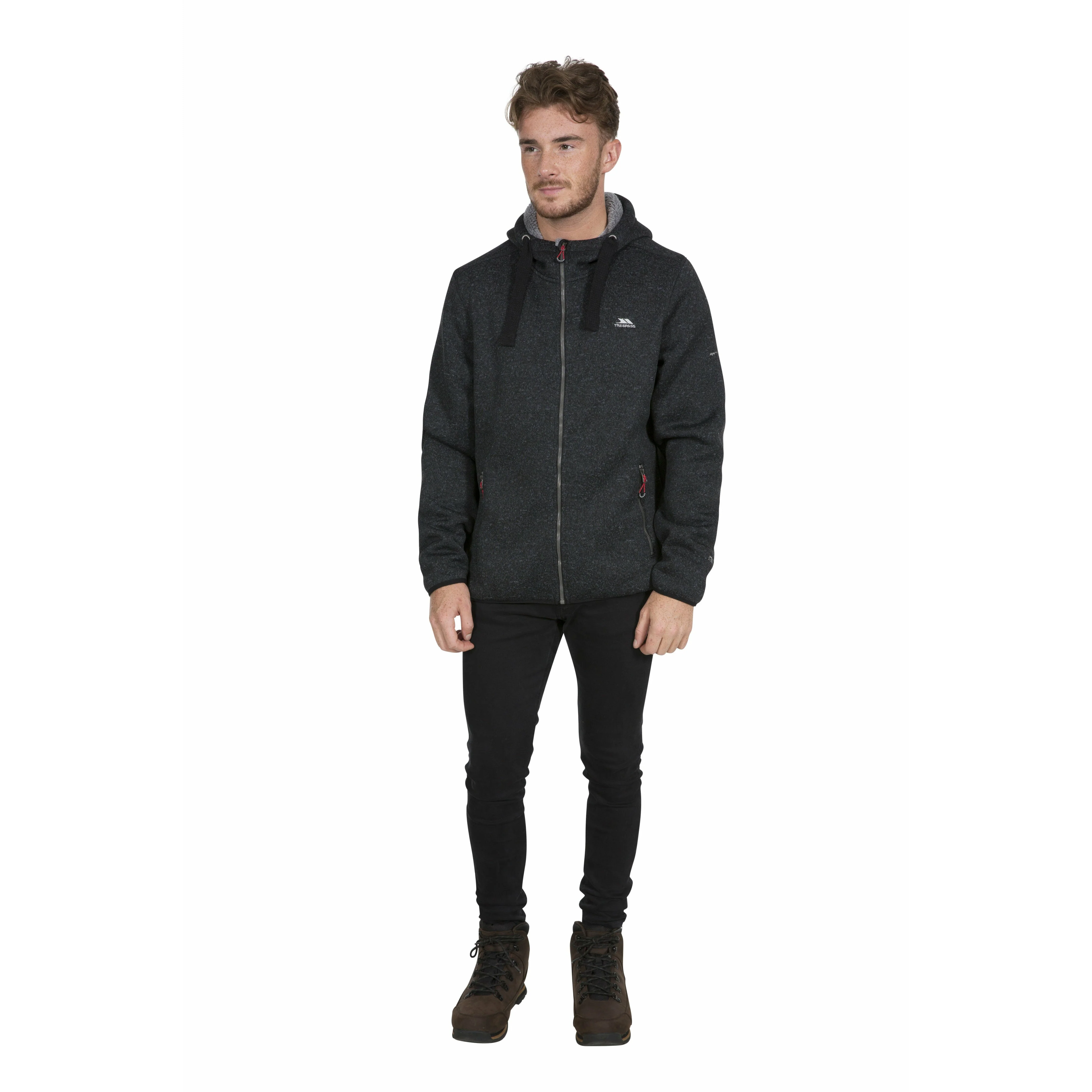 Tableypipe Men's Fleece Hoodie in Black Marl - Image 3