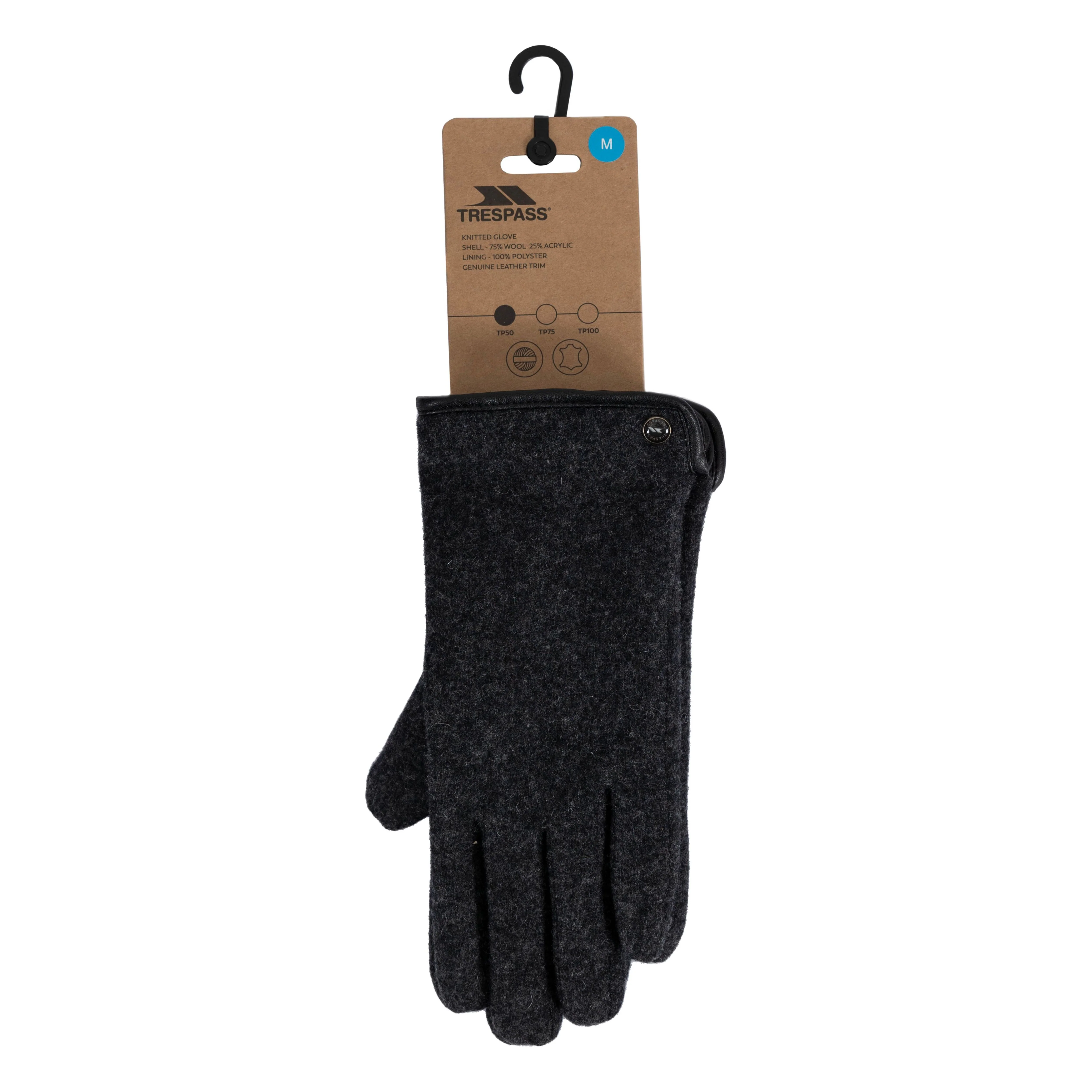 Tana Unisex Wool Gloves in Black - Image 2