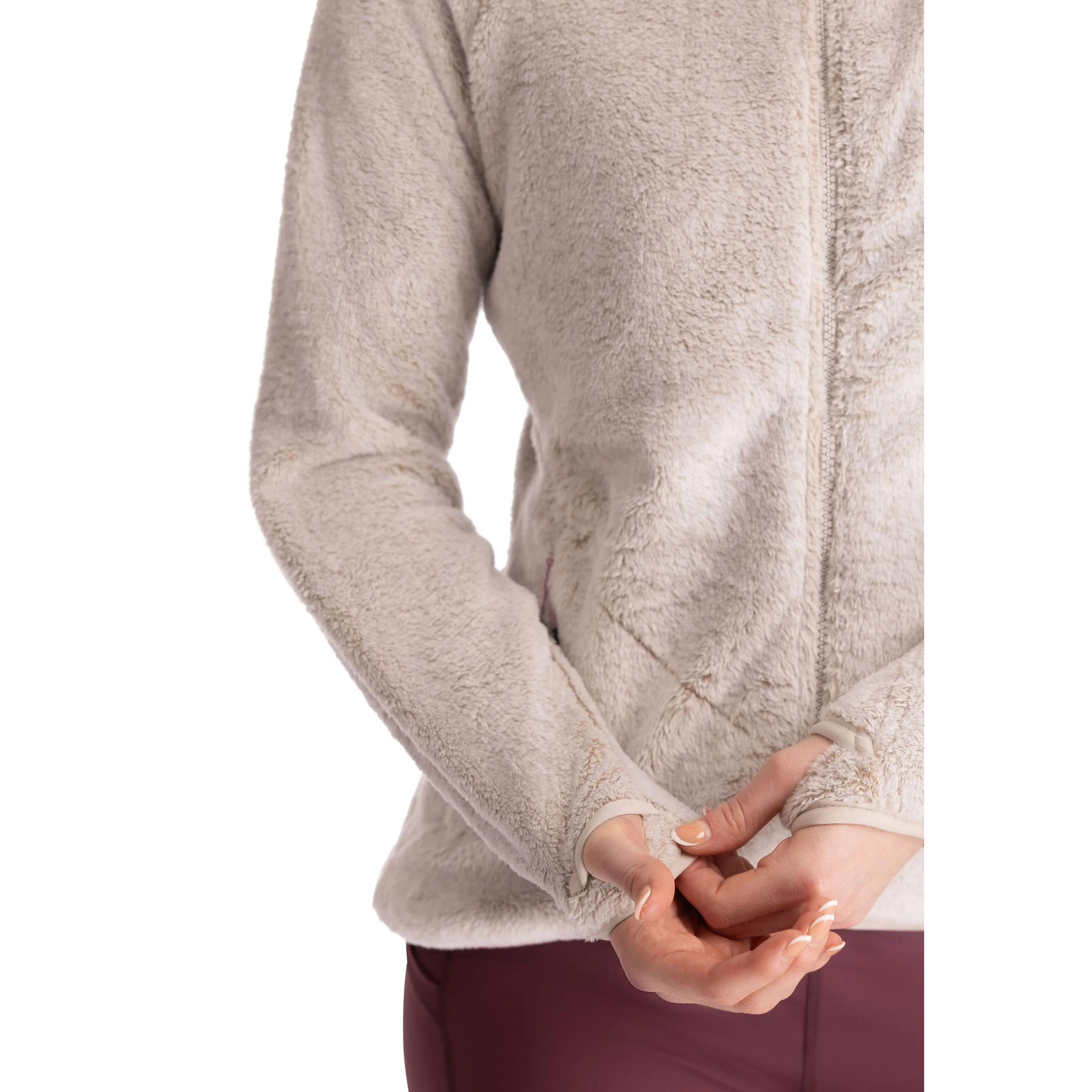 Telltale Women's Soft and Furry Fleece Jacket in Soft Stone - Image 8