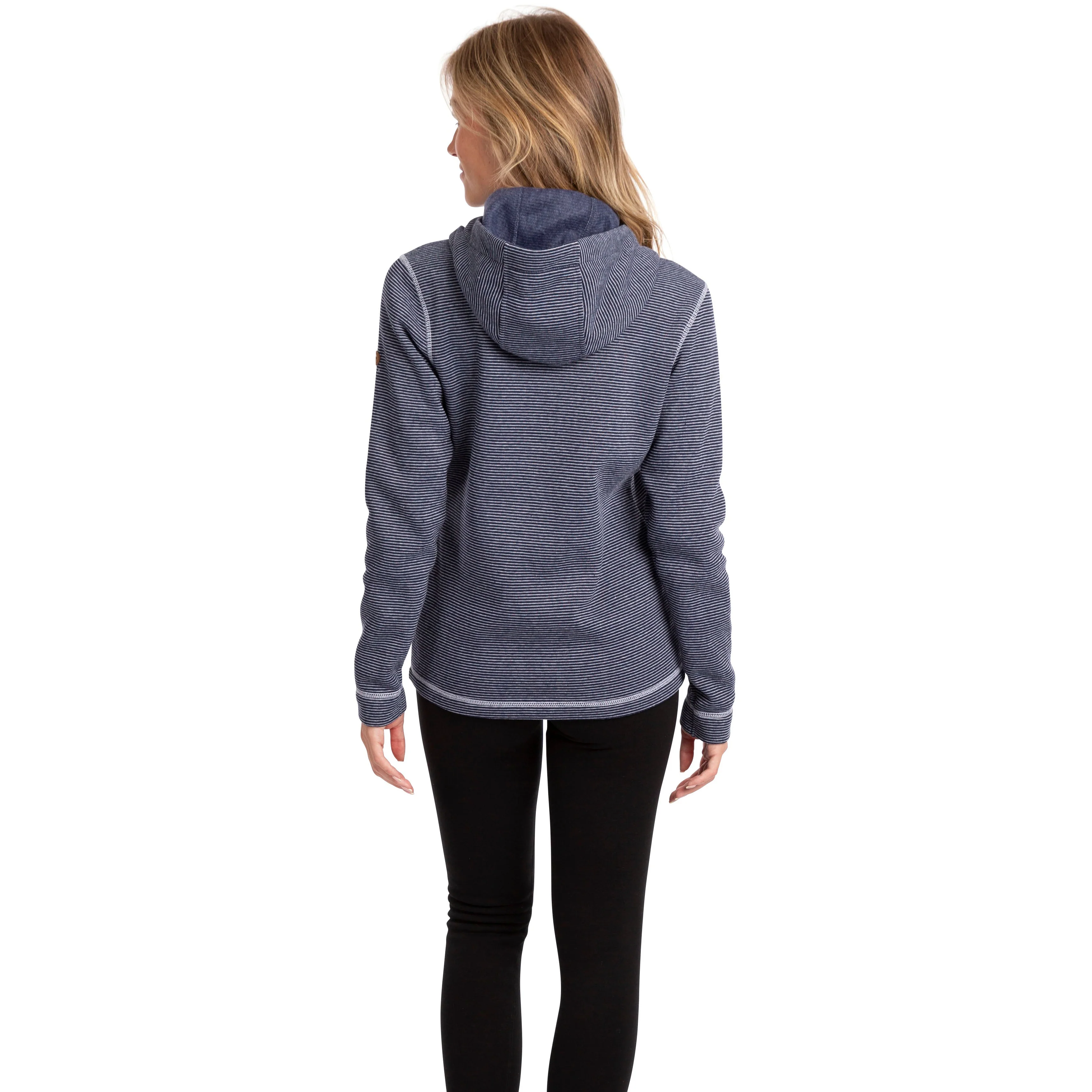 Trespass Women's Fleece Hoodie Rootless in Navy Stripe - Image 3