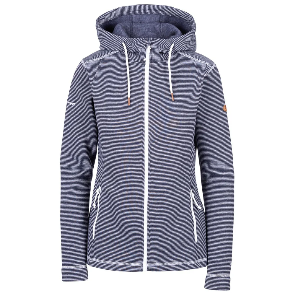 Trespass Women's Fleece Hoodie Rootless in Navy Stripe - Image 4