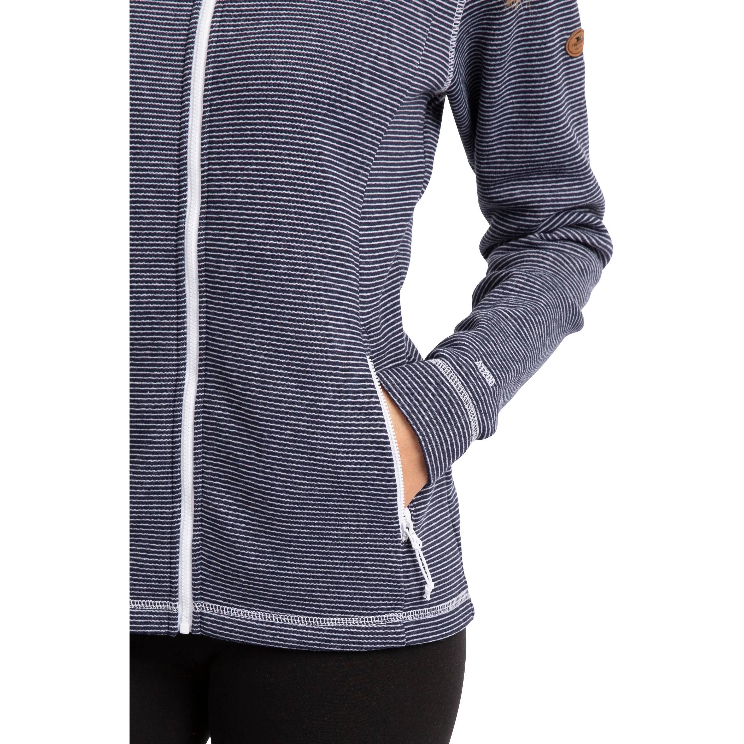 Trespass Women's Fleece Hoodie Rootless in Navy Stripe - Image 6