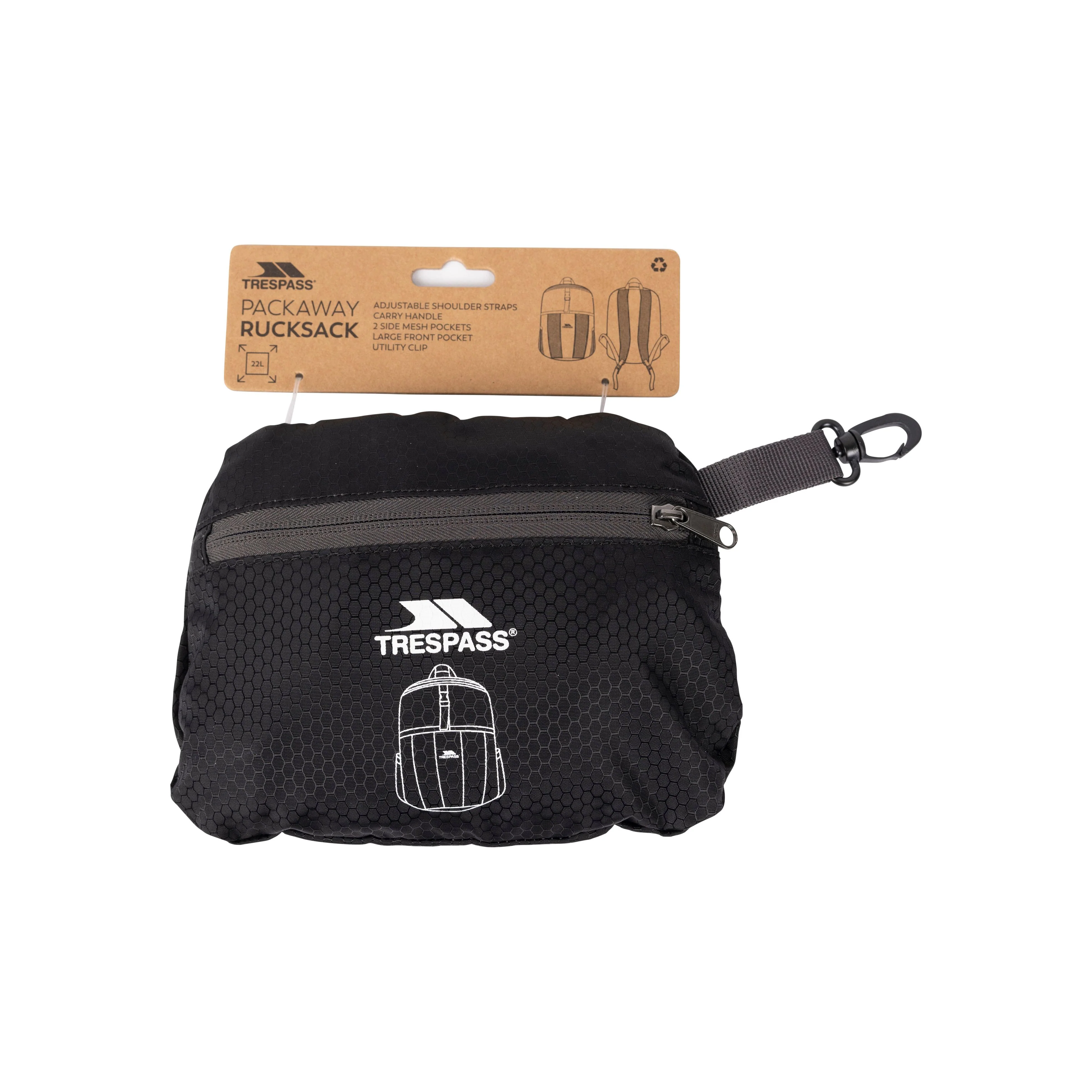 Turzo Packaway 22L Rucksack in Black - Image 6
