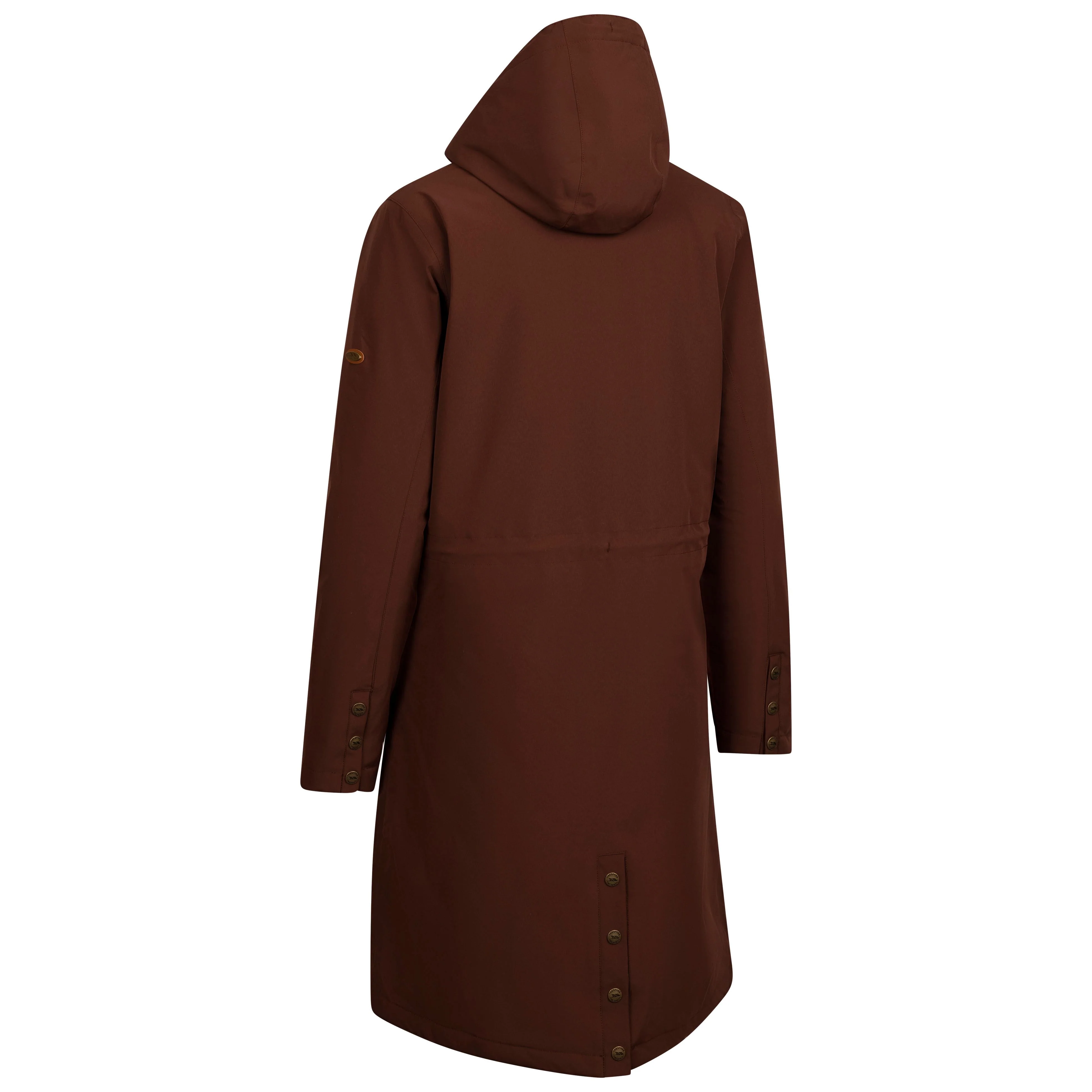 Vailsom Womens Longer Length Padded Fleece Lined Waterproof Jacket in Chestnut - Image 10