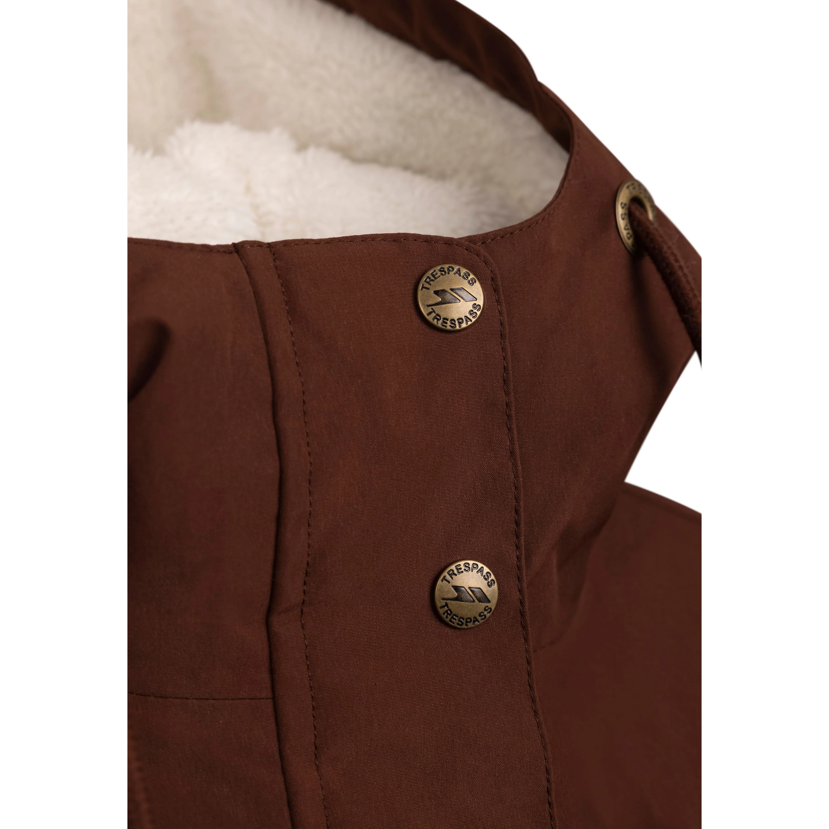 Vailsom Womens Longer Length Padded Fleece Lined Waterproof Jacket in Chestnut - Image 12