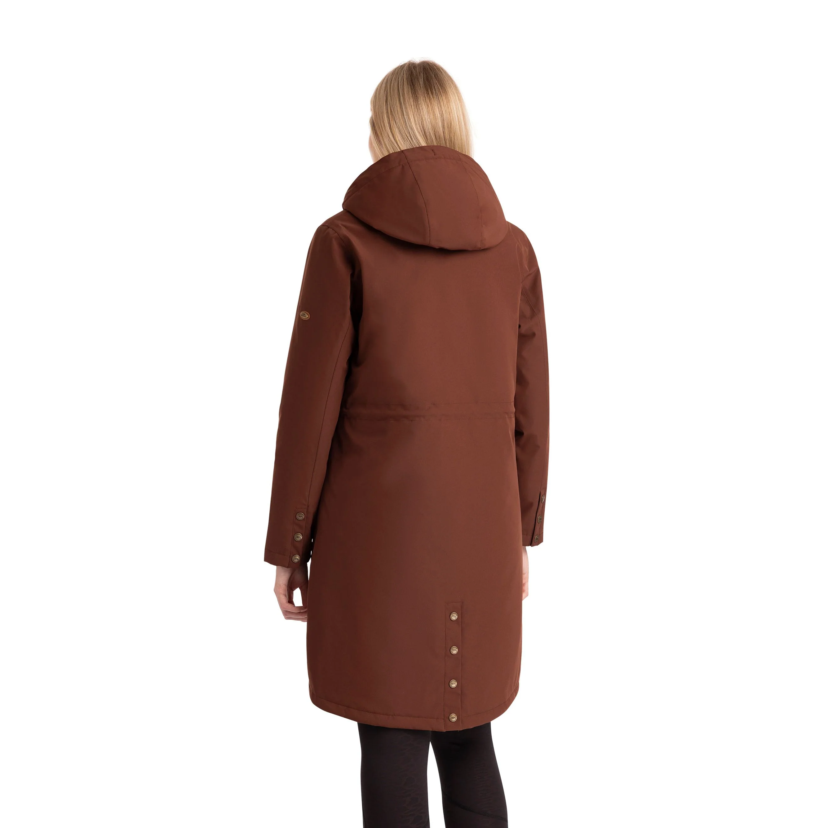 Vailsom Womens Longer Length Padded Fleece Lined Waterproof Jacket in Chestnut - Image 4
