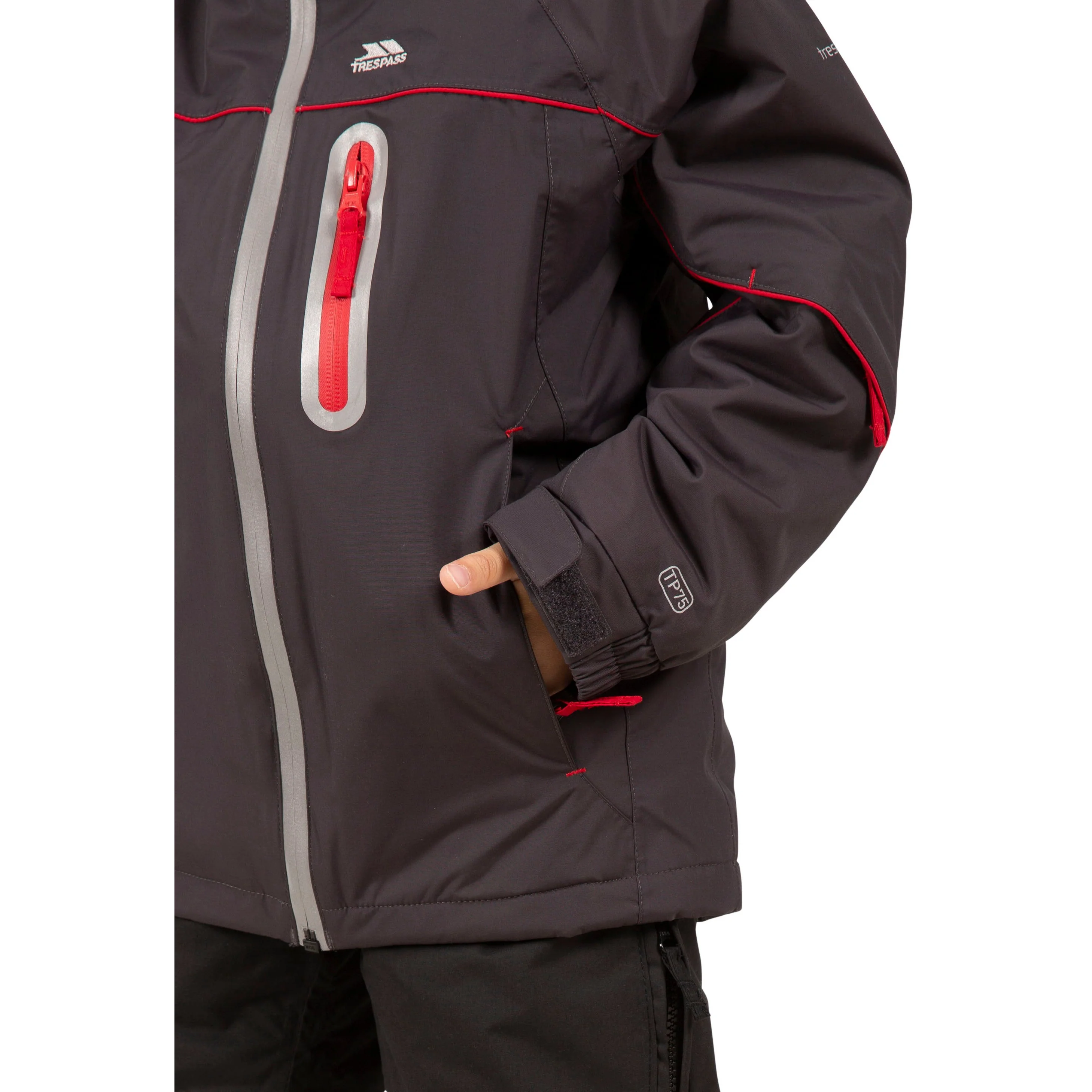 Wilson Boys Waterproof Padded Ski Jacket in Dark Grey - Image 5