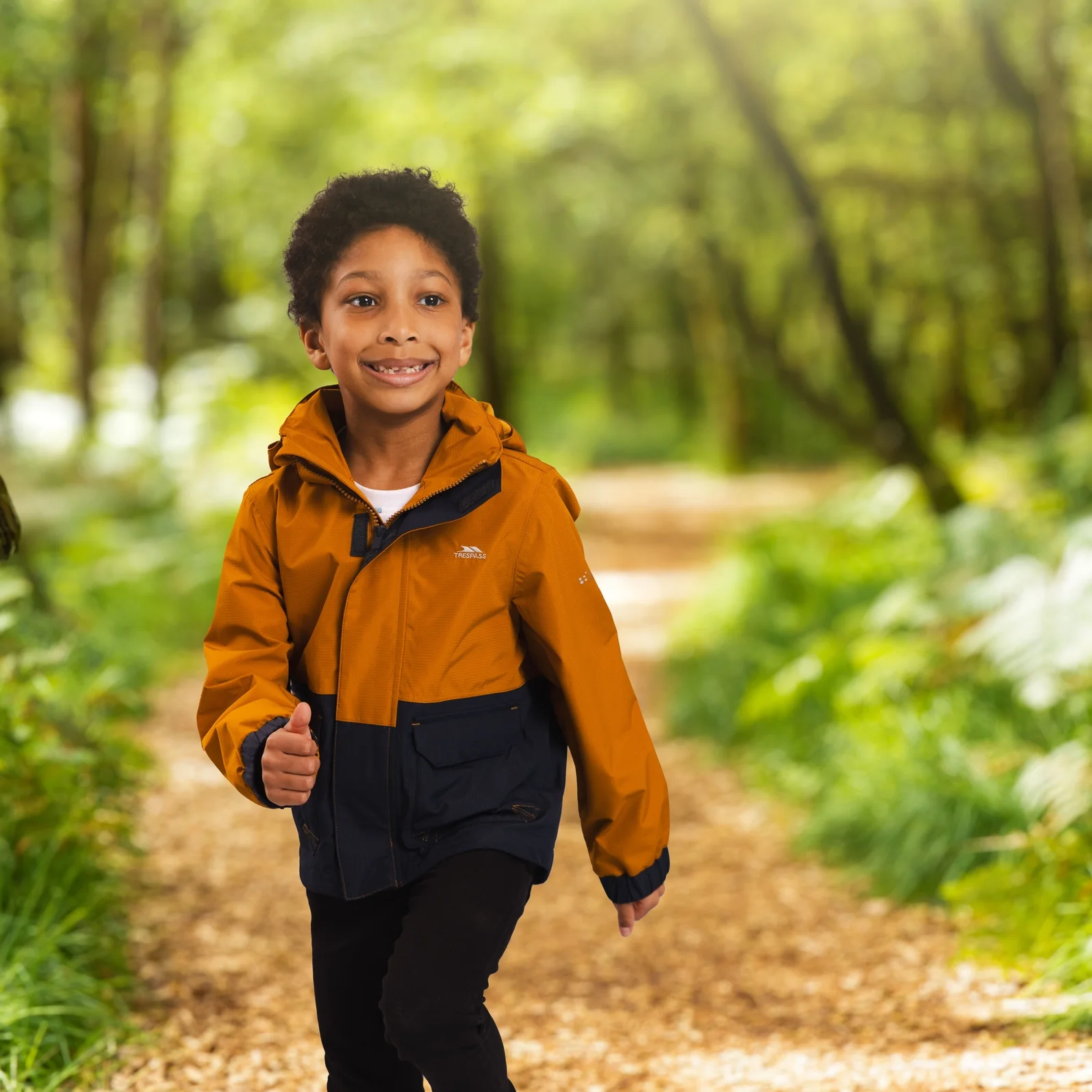 Zeppe Boys Unpadded Rain Jacket in Ginger - Image 2